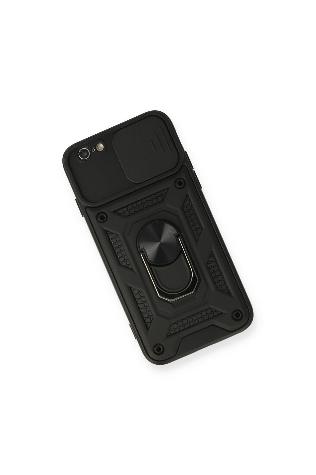 Apple iPhone 6 Uyumlu Kılıf Pars Lens Yüzüklü Silikon - Siyah