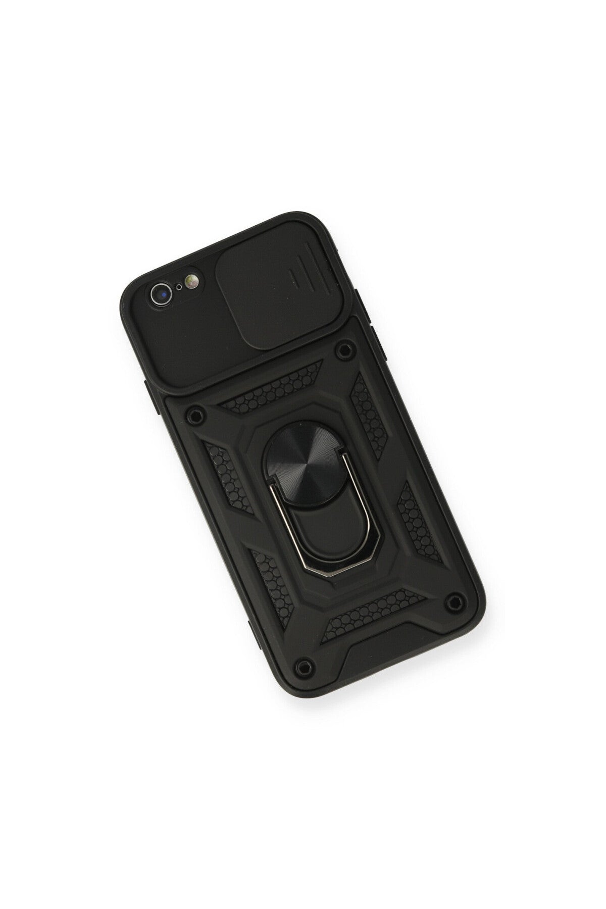 Apple iPhone 6 Uyumlu Kılıf Pars Lens Yüzüklü Silikon - Siyah