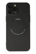 Apple iPhone 12 Pro Uyumlu Kılıf Jack Magneticsafe Lens Silikon - Siyah