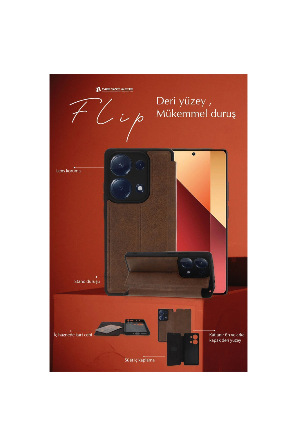 Samsung Galaxy A06 Uyumlu Kılıf Flip Cover - Koyu Yeşil