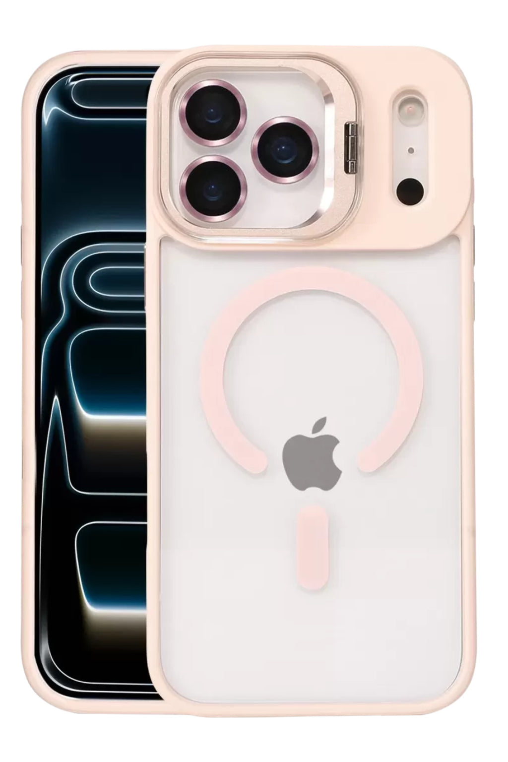 Joko Apple iPhone 17 Pro Uyumlu Remim Lensli Magsafe Standlı Kapak - Pembe