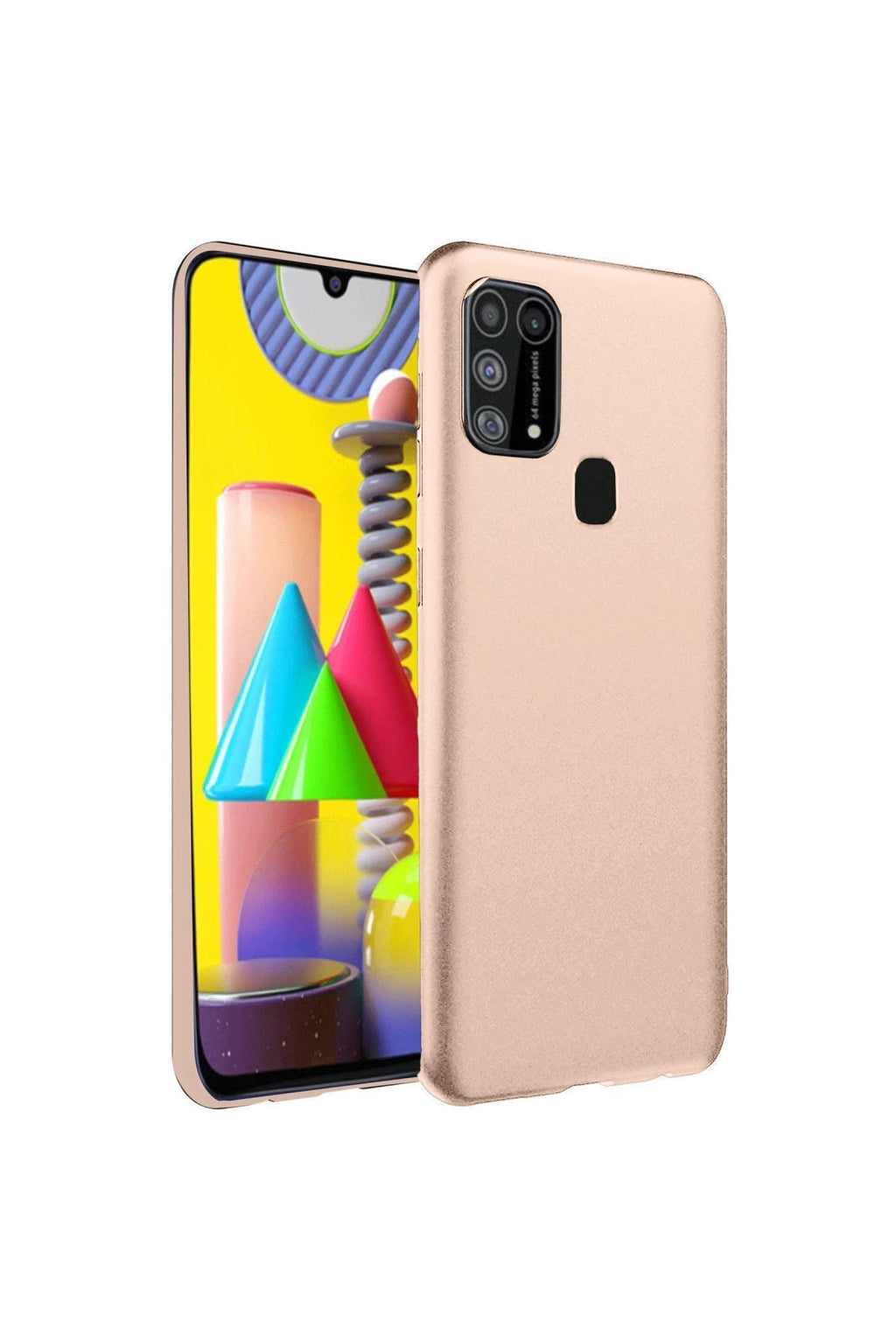 Samsung Galaxy M31 Uyumlu Kılıf Nano içi Kadife Silikon - Pudra