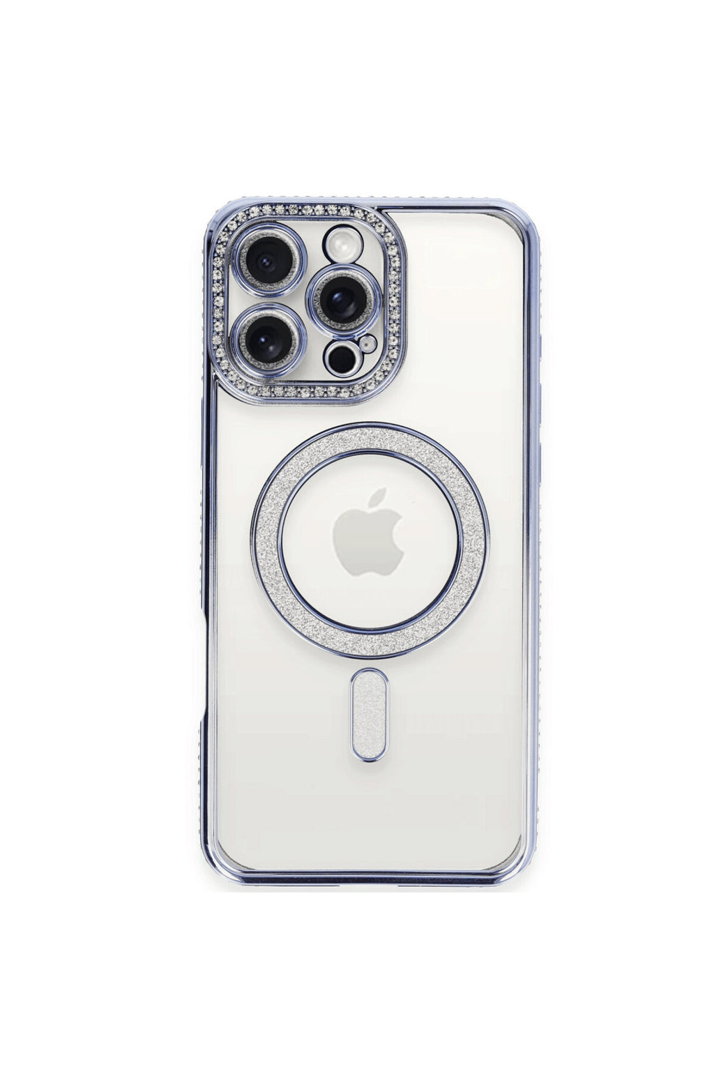 Apple iPhone 16 Pro Uyumlu Kılıf Joke Simli Magneticsafe Kılıf - Mavi