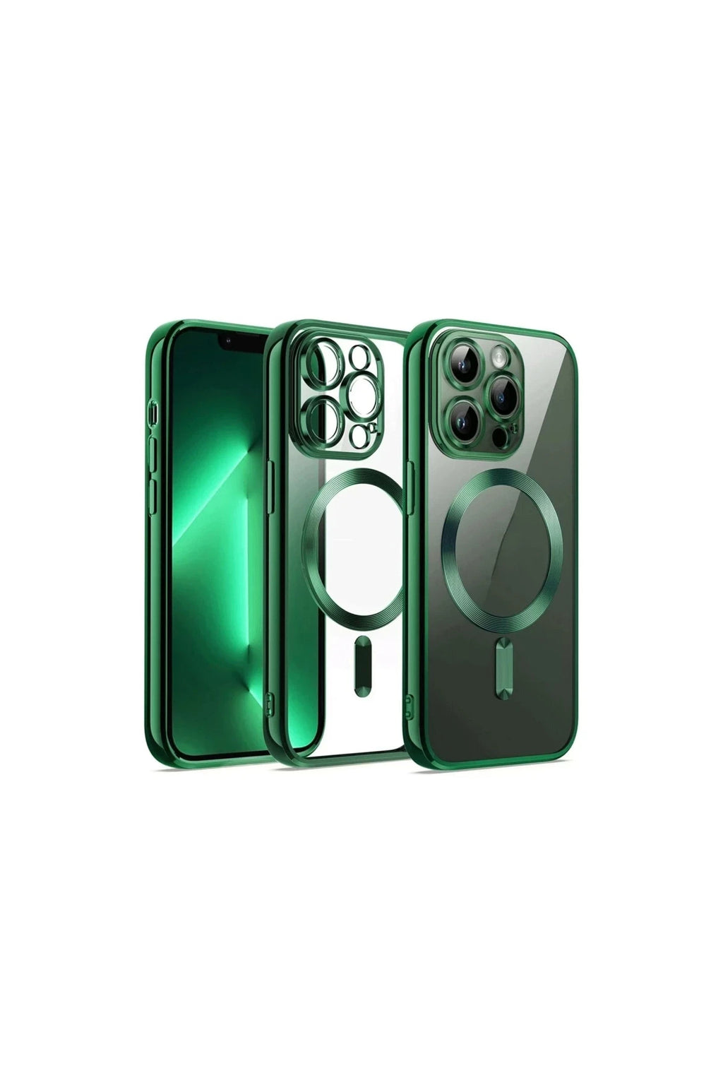Apple iPhone 12 Pro Uyumlu Kılıf Kross Magneticsafe Kapak - Koyu Yeşil