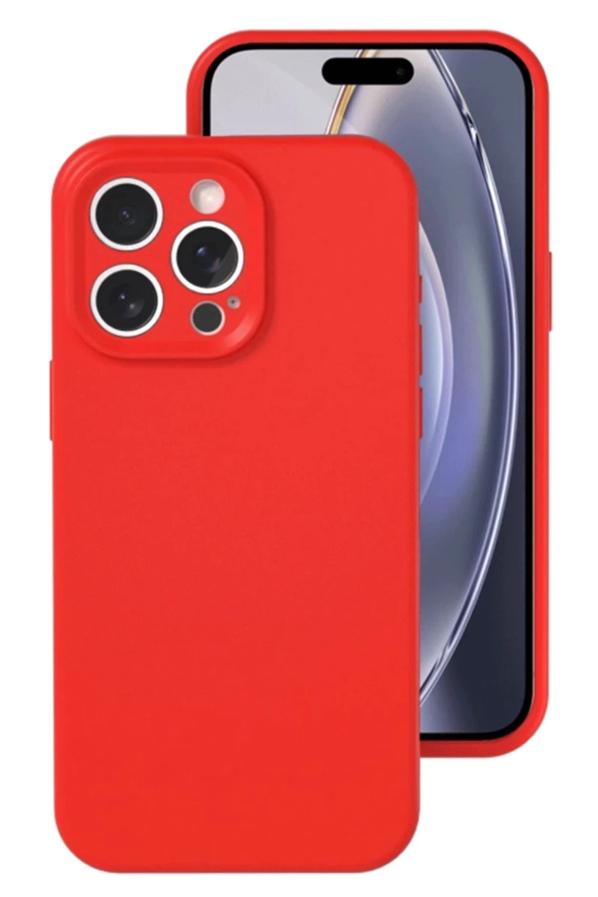 Apple iPhone 16 Pro Uyumlu Kılıf Nano içi Kadife Silikon - Kırmızı