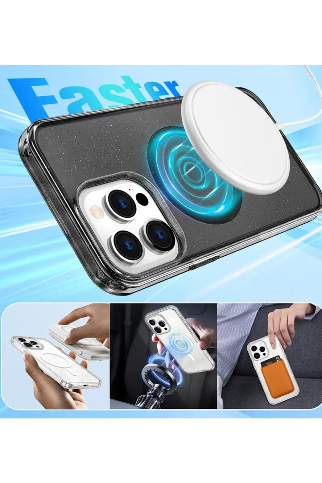 Joko Apple iPhone 16 Pro Uyumlu Star Magsafe Kapak - Şeffaf