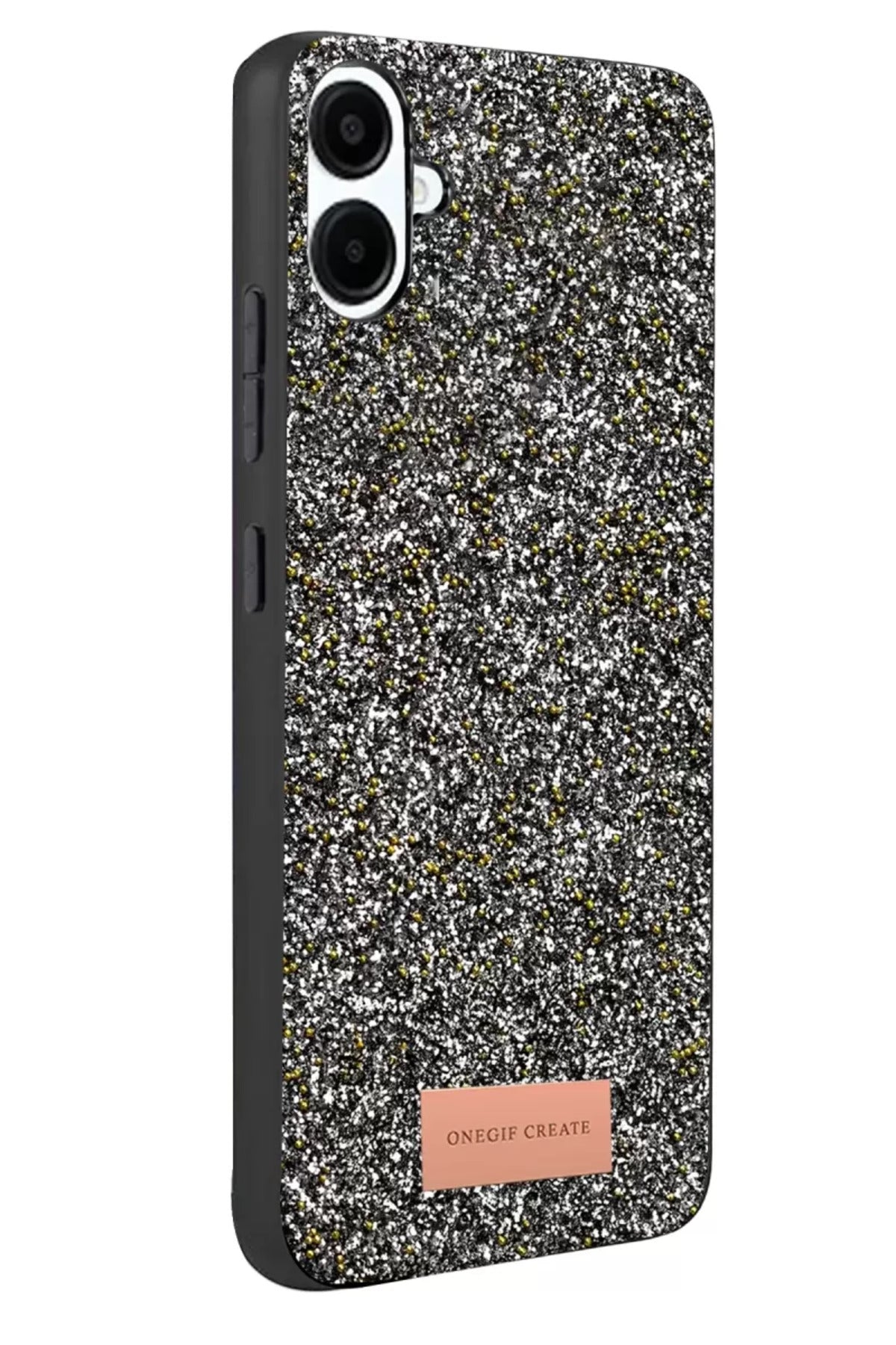 Onegif Samsung Galaxy A07 4G Uyumlu Bright Simli Kapak - Gold
