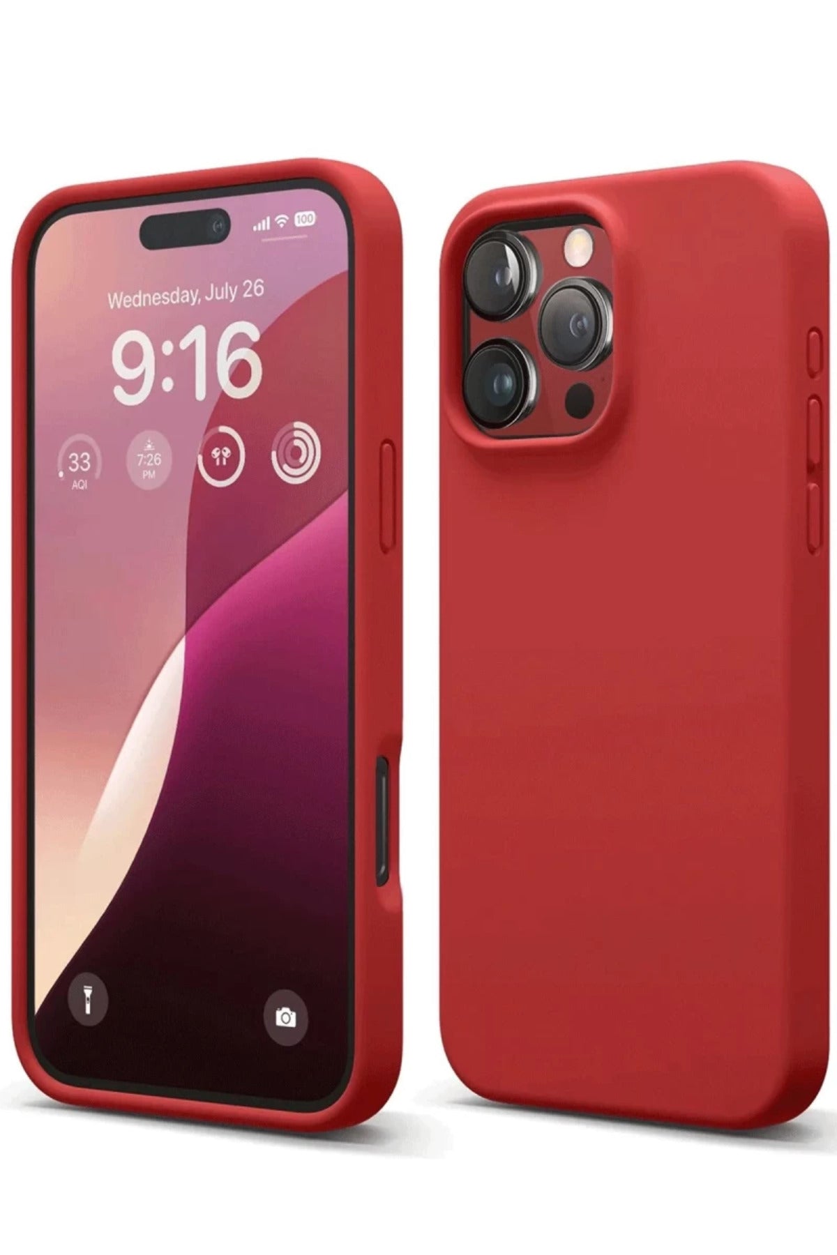 Apple iPhone 16 Pro Uyumlu Kılıf First Silikon - Kırmızı