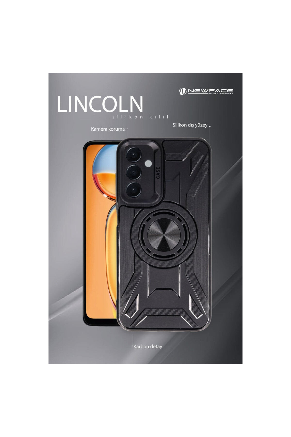 Samsung Galaxy M15 Uyumlu Kılıf Lincoln Silikon - Siyah