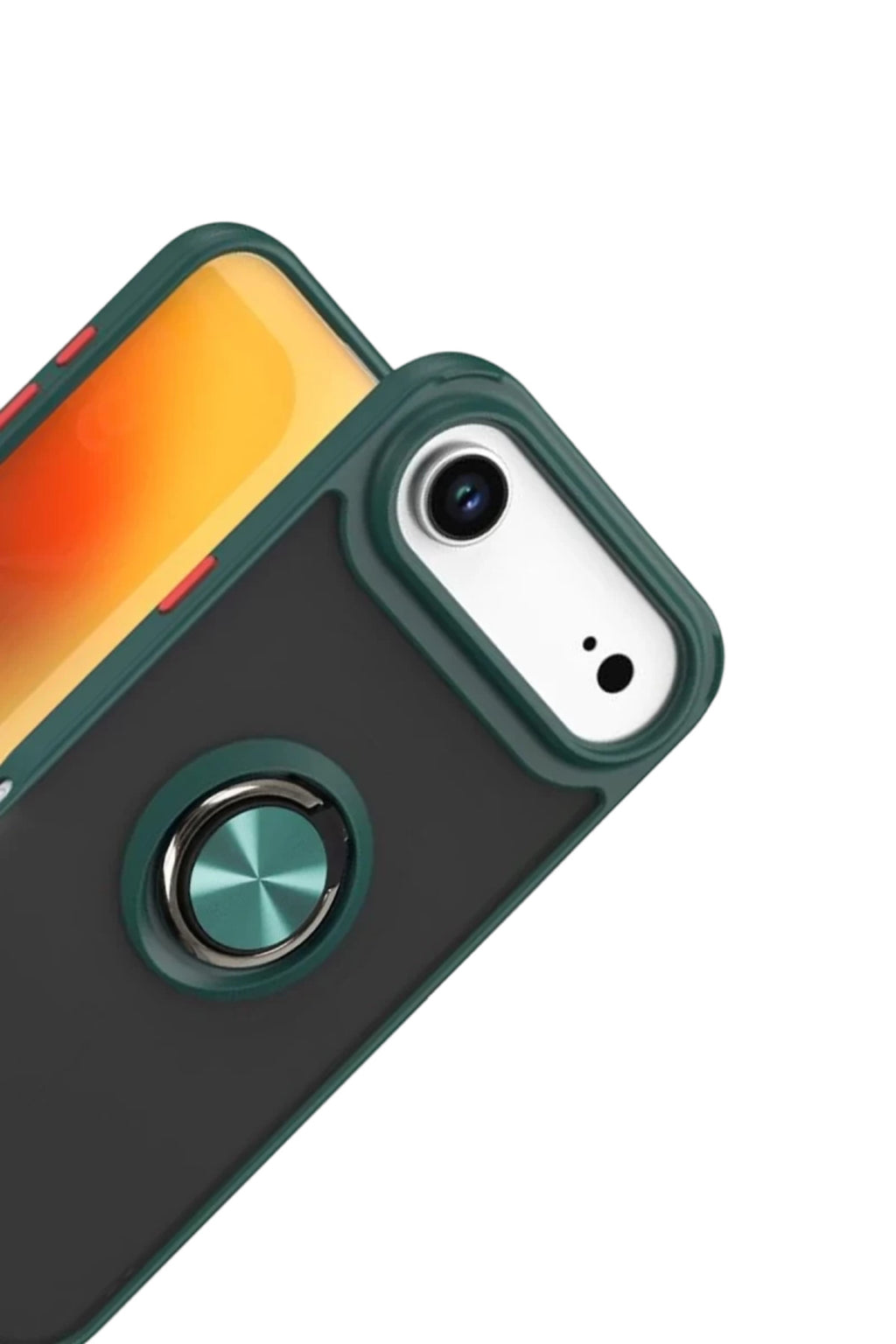 Apple iPhone 17 Air Uyumlu Montreal Yüzüklü Silikon Kapak - Yeşil