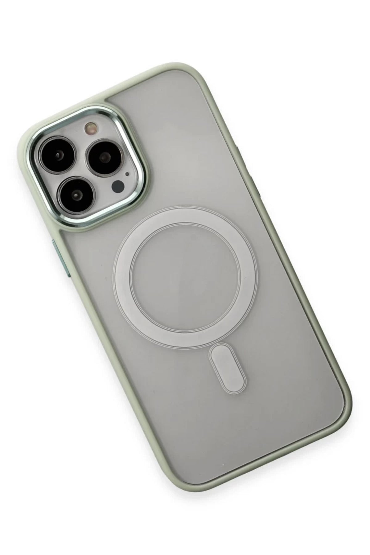 Apple iPhone 15 Pro Max Uyumlu Kılıf Room Magneticsafe Silikon - Su Yeşili