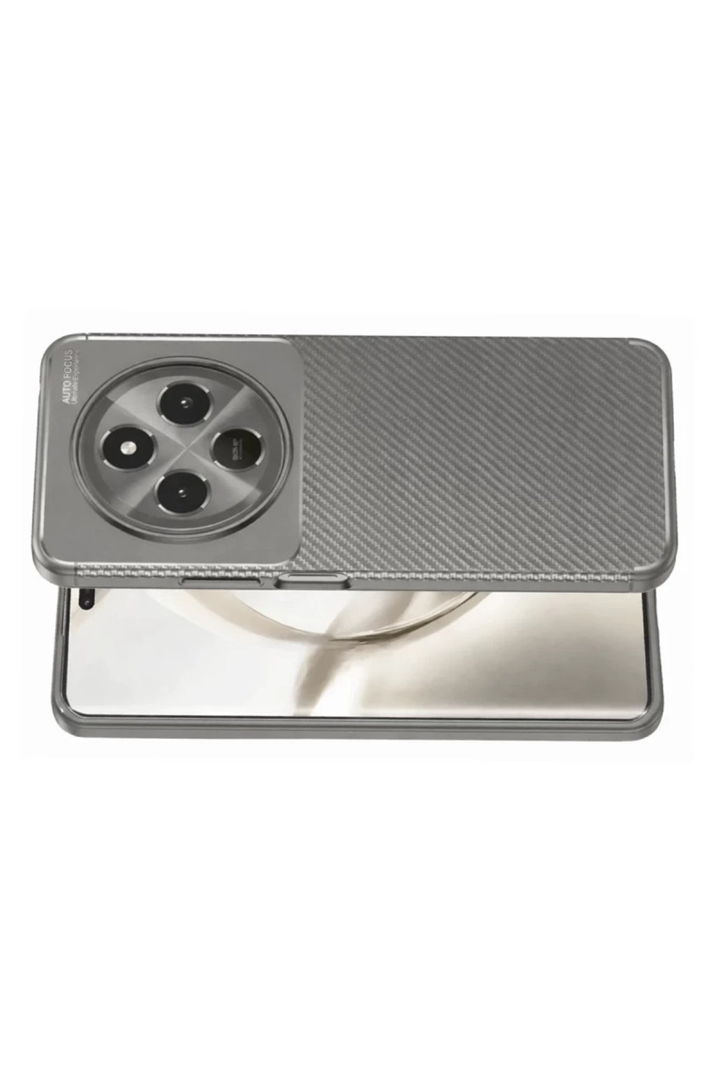 Tecno Spark 30C Uyumlu Kılıf Auto Focus Karbon Kapak - Gri