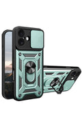 Apple iPhone 17 Uyumlu Pars Lens Yüzüklü Silikon - Yeşil