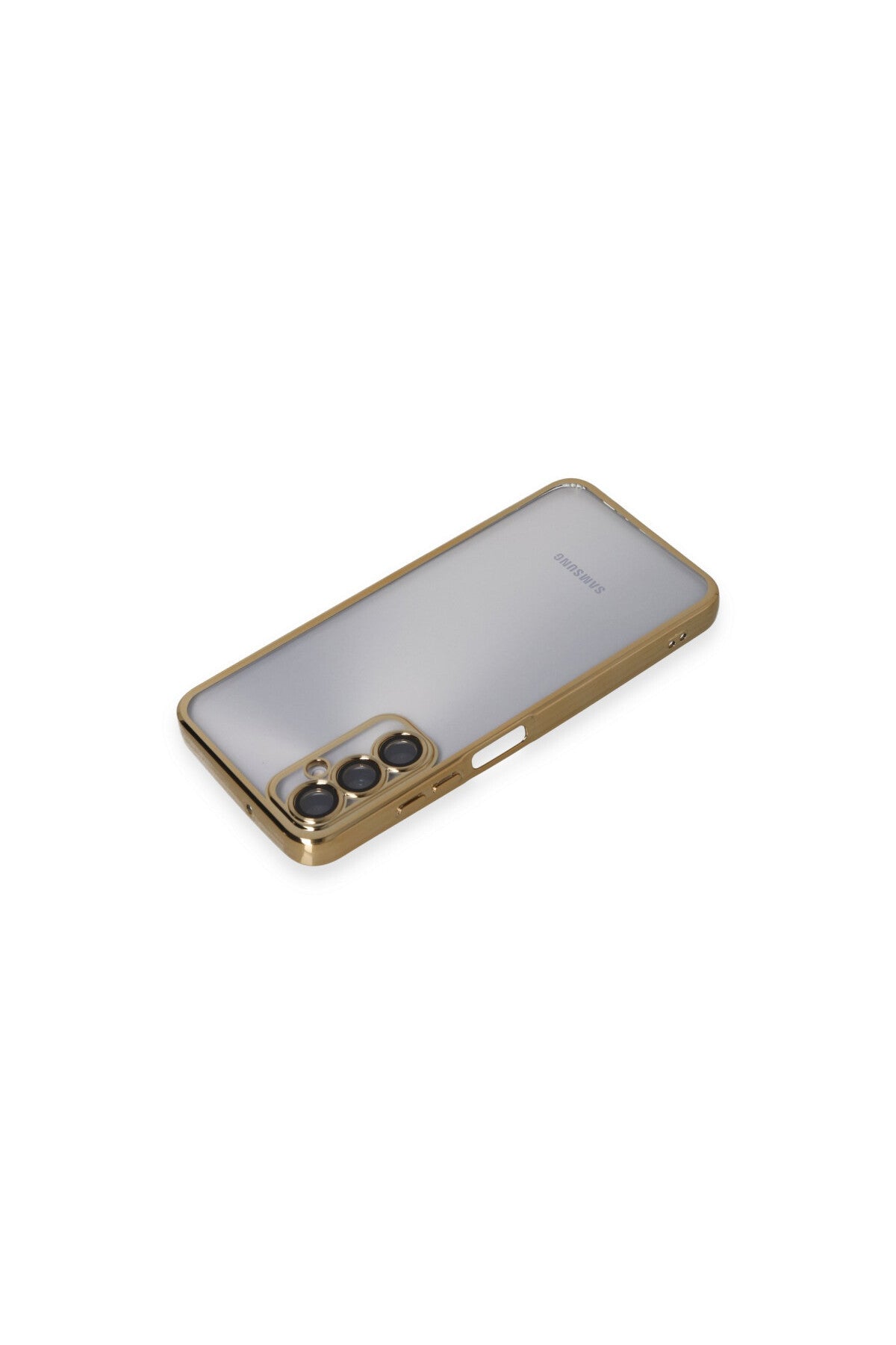 Samsung Galaxy A05S Uyumlu Kılıf Lensli Silikon - Gold