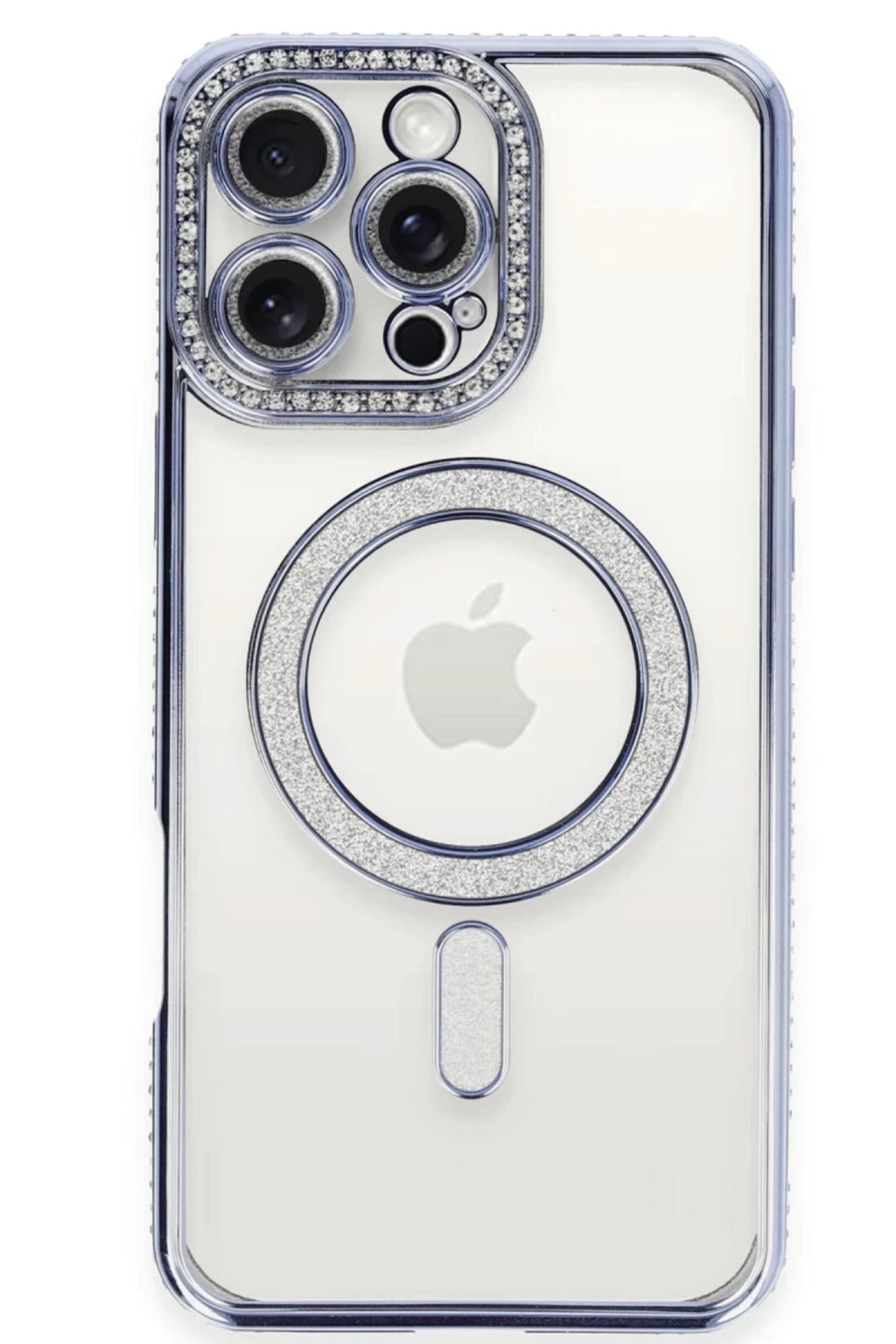 Apple iPhone 16 Pro Uyumlu Kılıf Joke Simli Magneticsafe Kılıf - Mavi