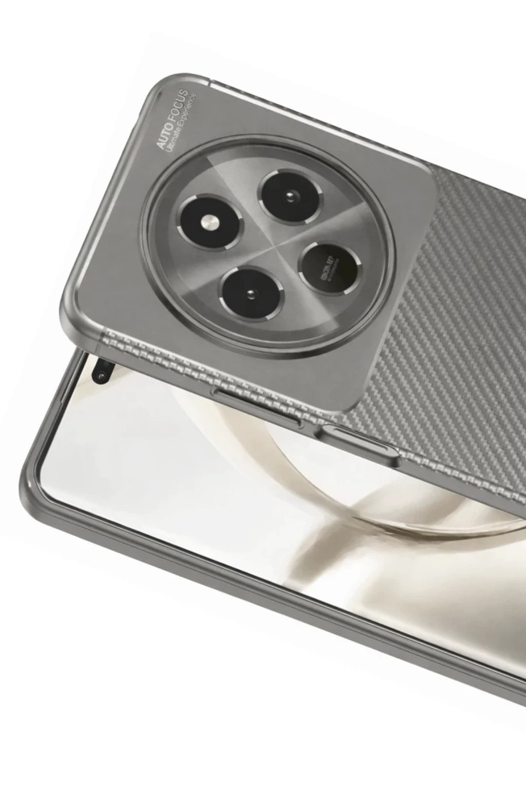 Tecno Spark 30C Uyumlu Kılıf Auto Focus Karbon Kapak - Gri