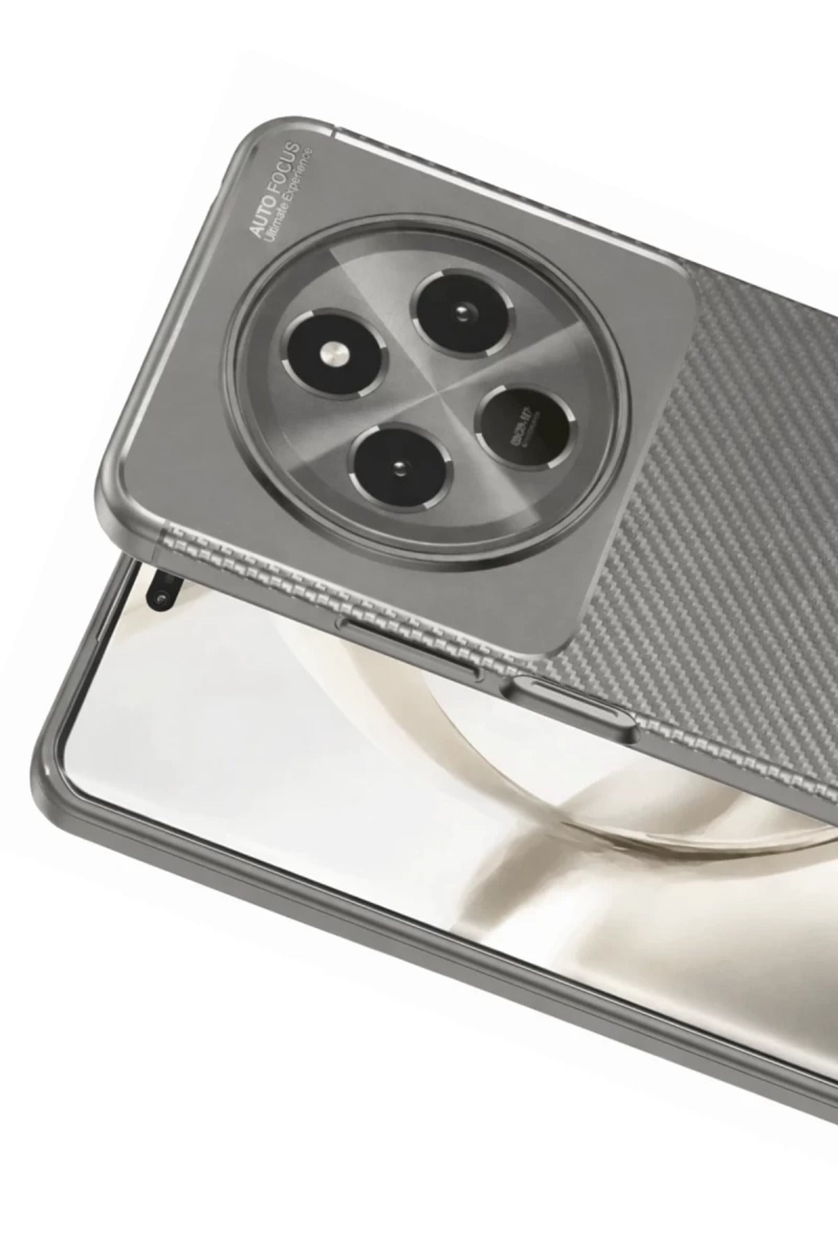 Tecno Spark 30C Uyumlu Kılıf Auto Focus Karbon Kapak - Gri