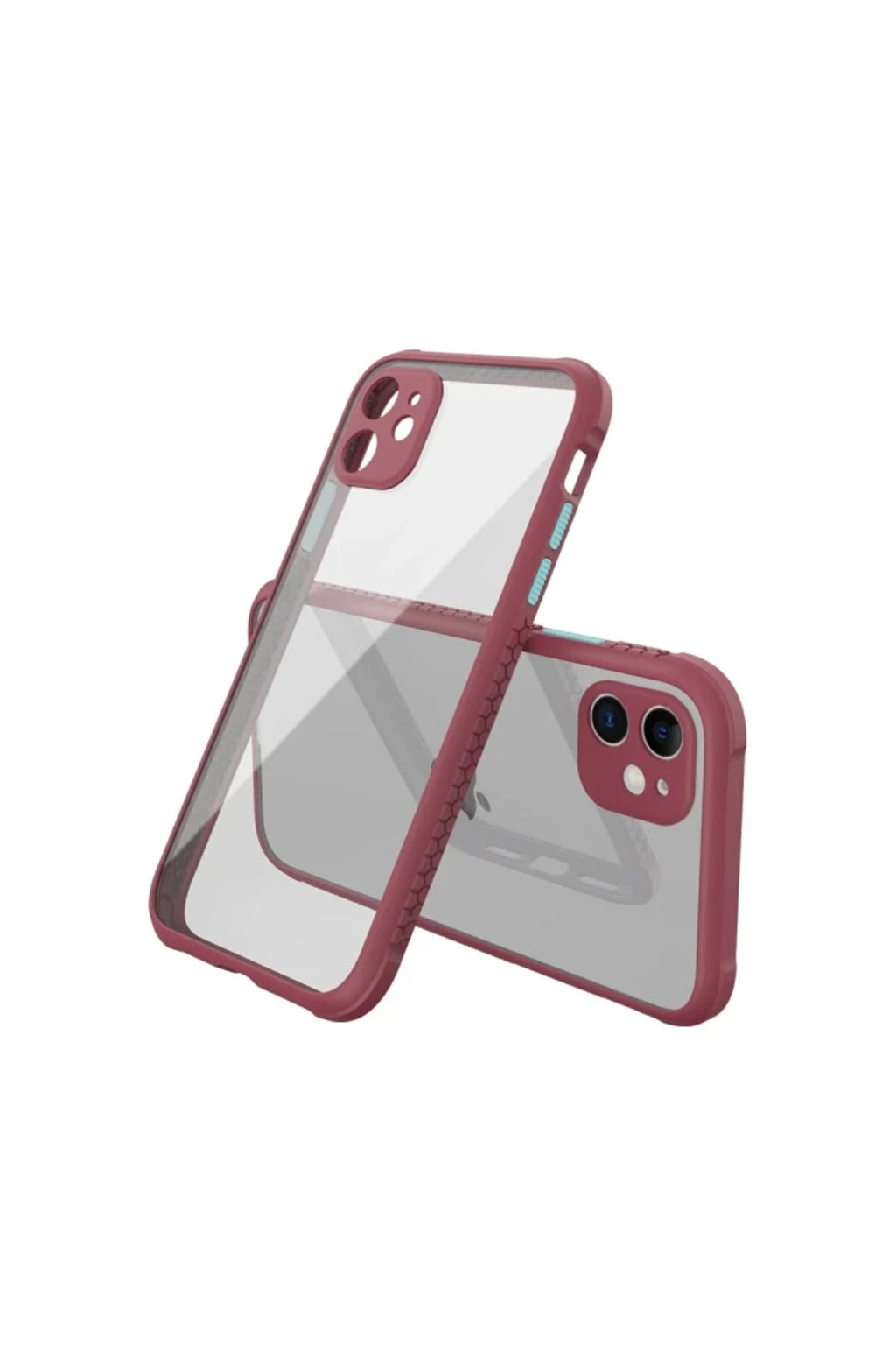 Apple iPhone 12 Mini Uyumlu Kılıf Miami Şeffaf Silikon - Fuşya
