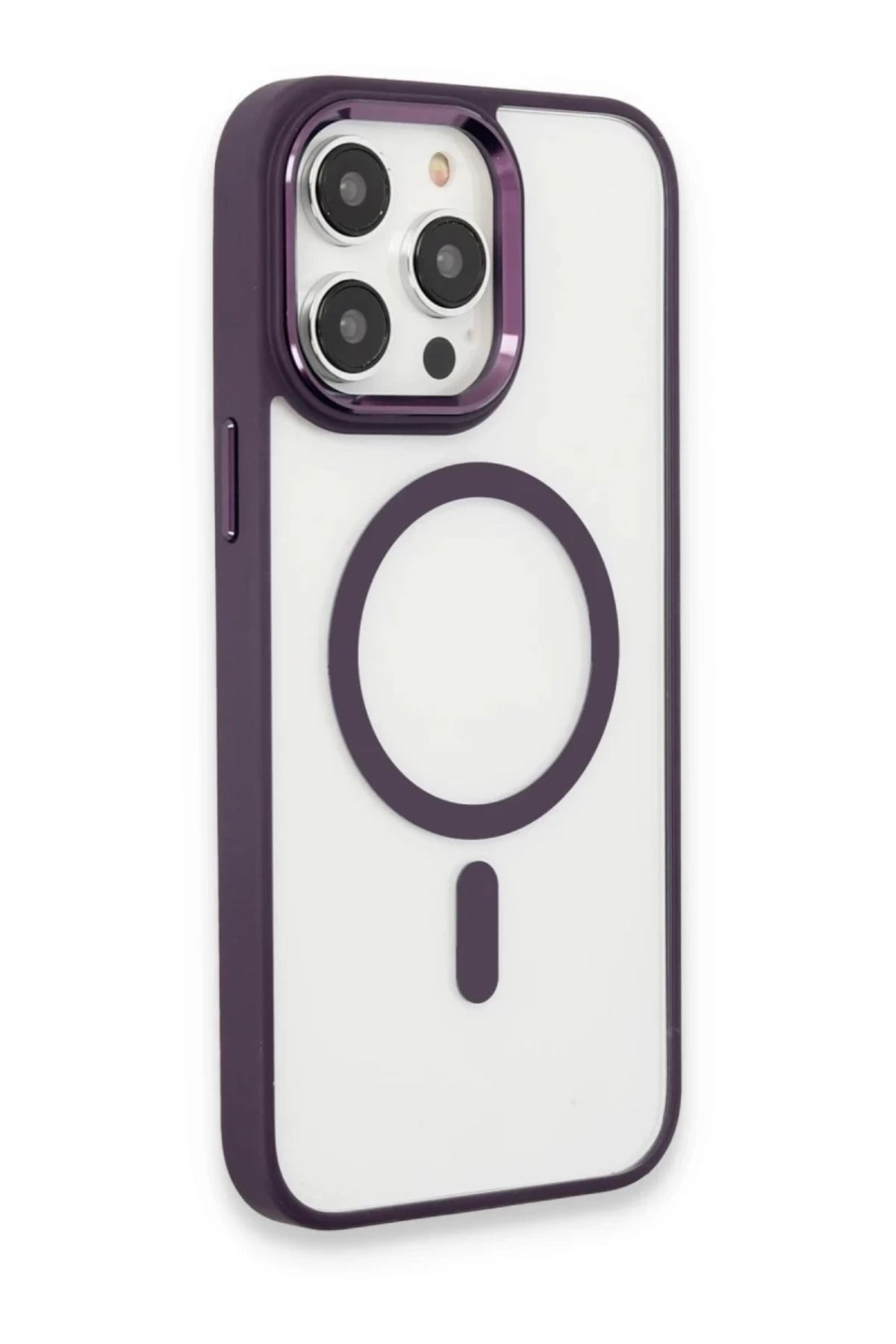 Apple iPhone 15 Pro Max Uyumlu Kılıf Room Magneticsafe Silikon - Derin Mor