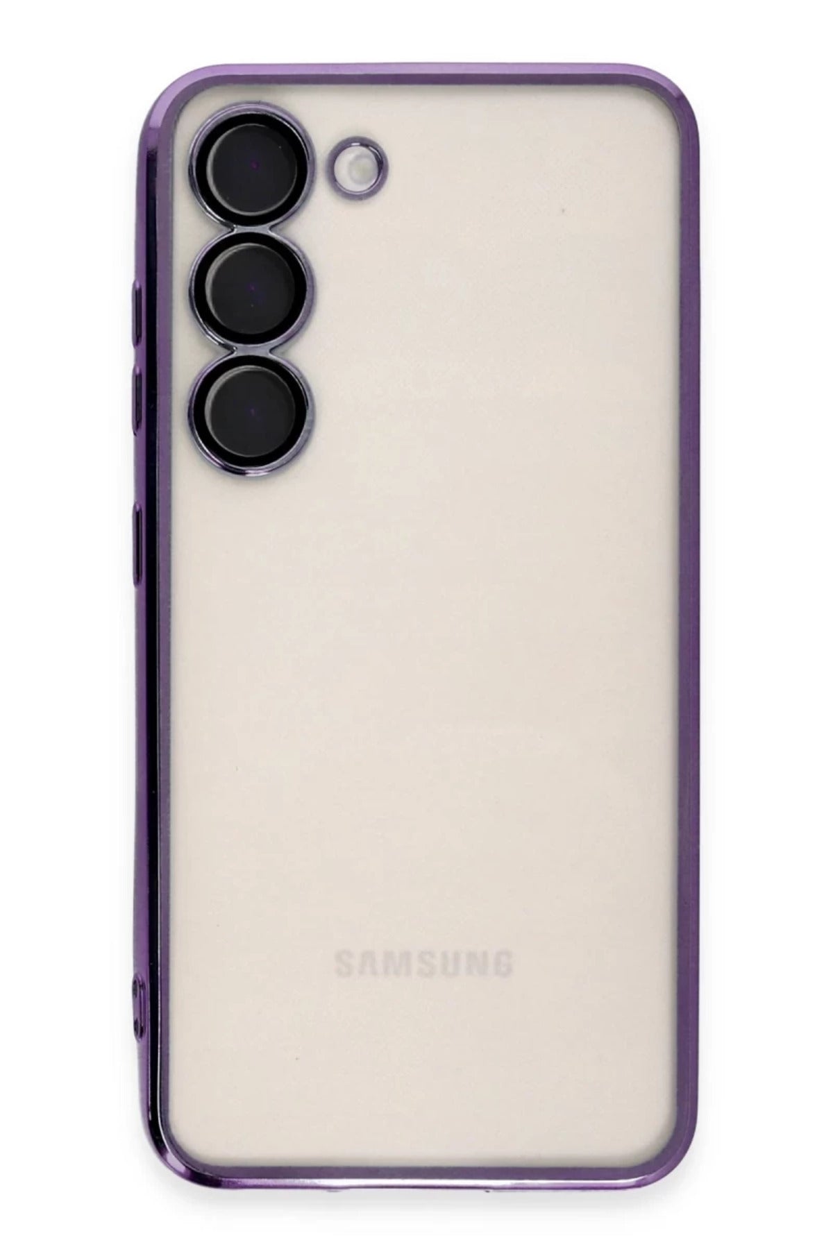 Samsung Galaxy S23 Uyumlu Kılıf Lensli Silikon - Mor