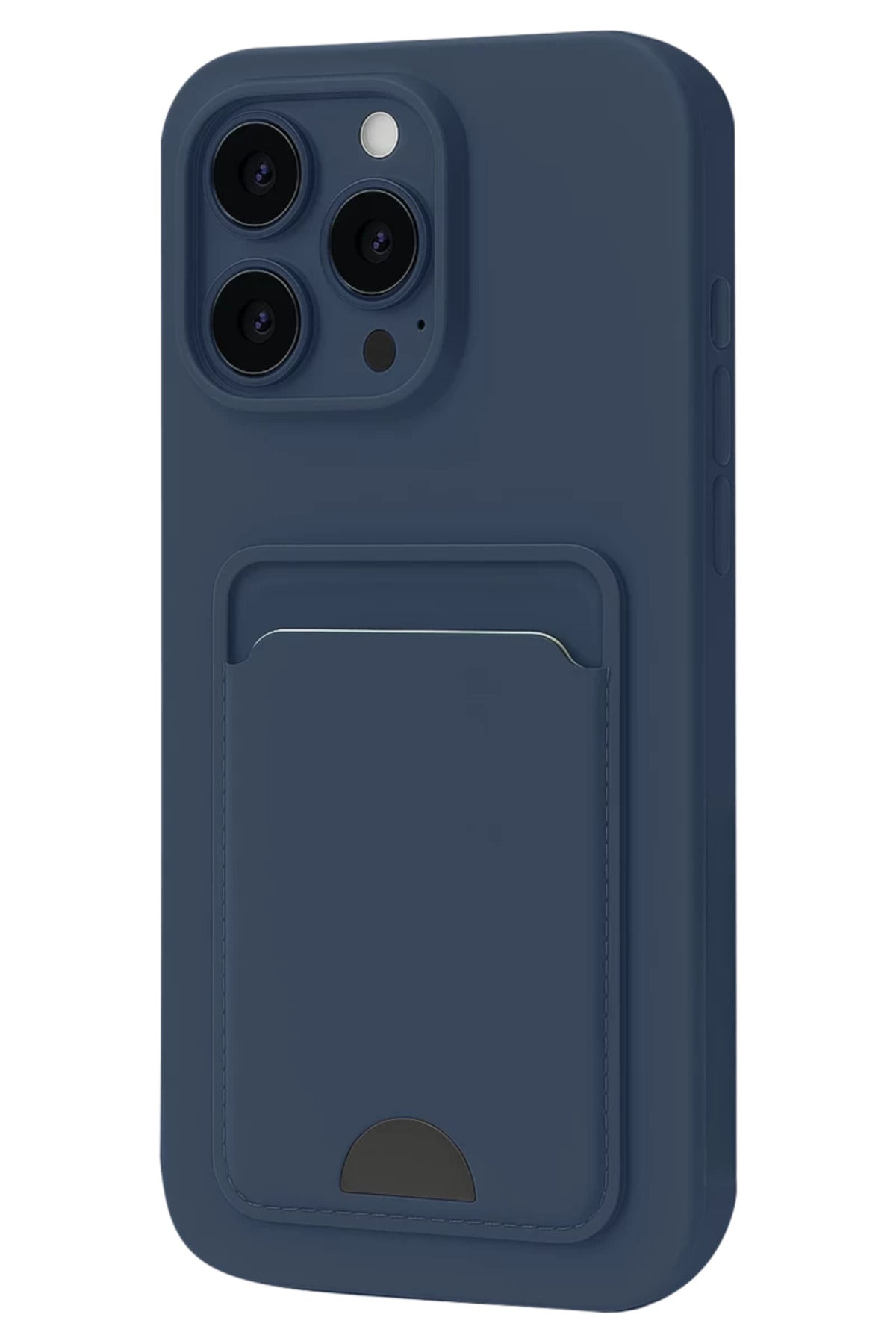Apple iPhone 16 Plus Uyumlu Kılıf Kelvin Kartvizitli Silikon - Lacivert