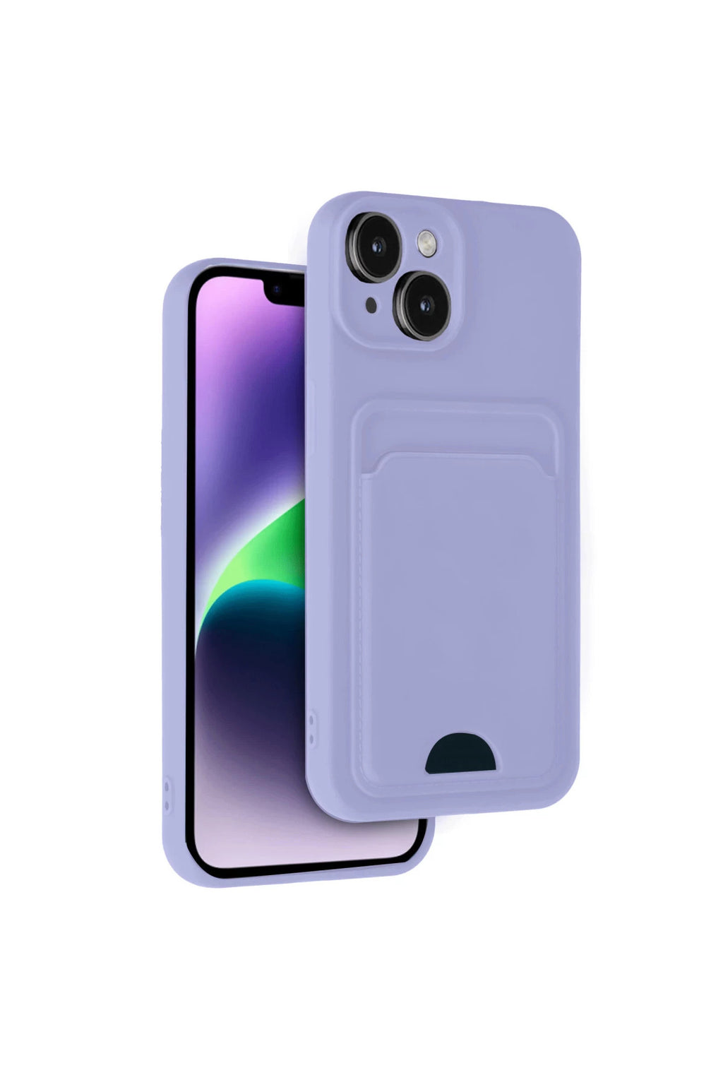 Apple iPhone 14 Uyumlu Kılıf Kelvin Kartvizitli Silikon - Lila