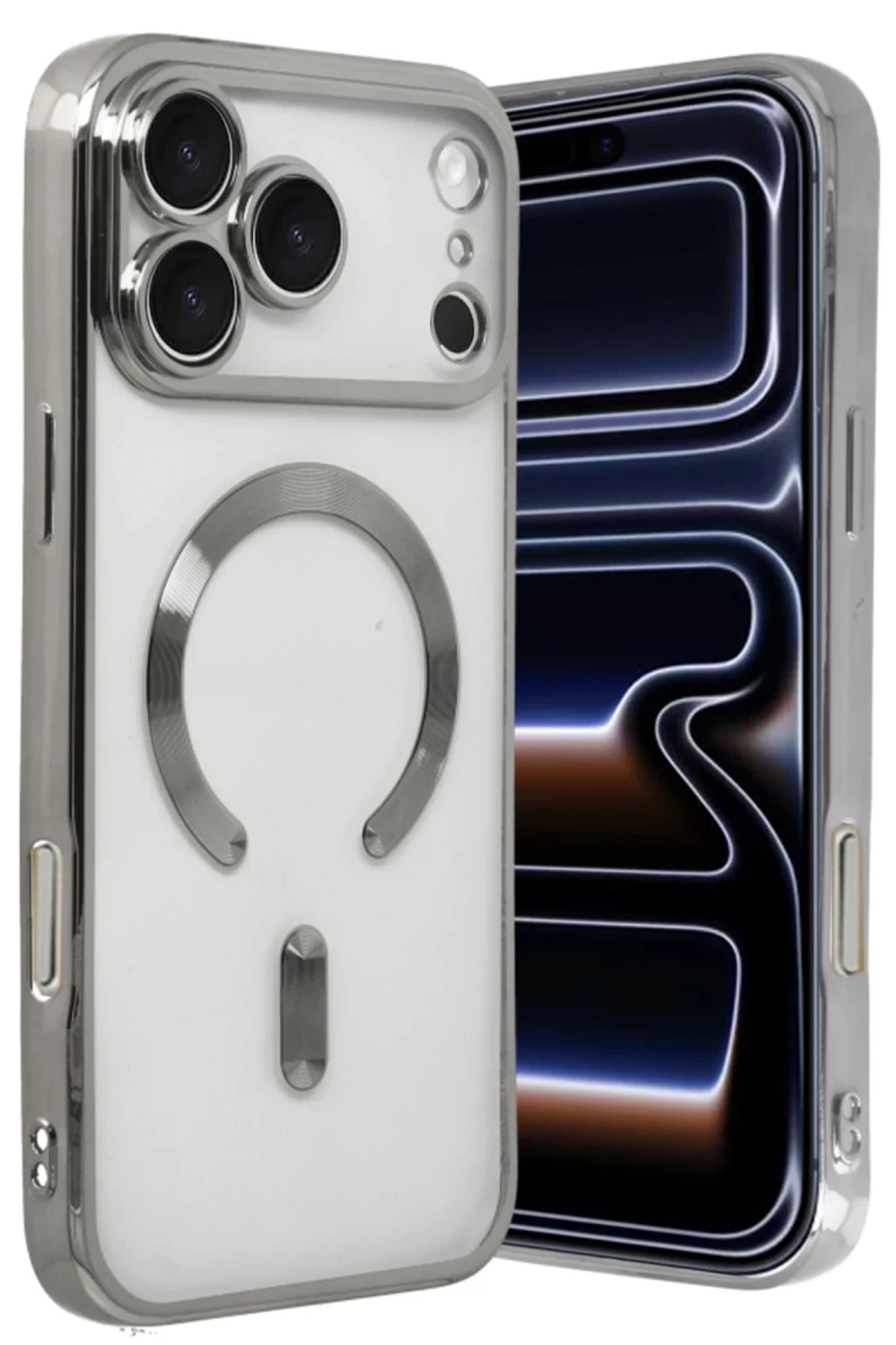 Apple iPhone 17 Pro Max Uyumlu Kross Magneticsafe Kapak - Gümüş