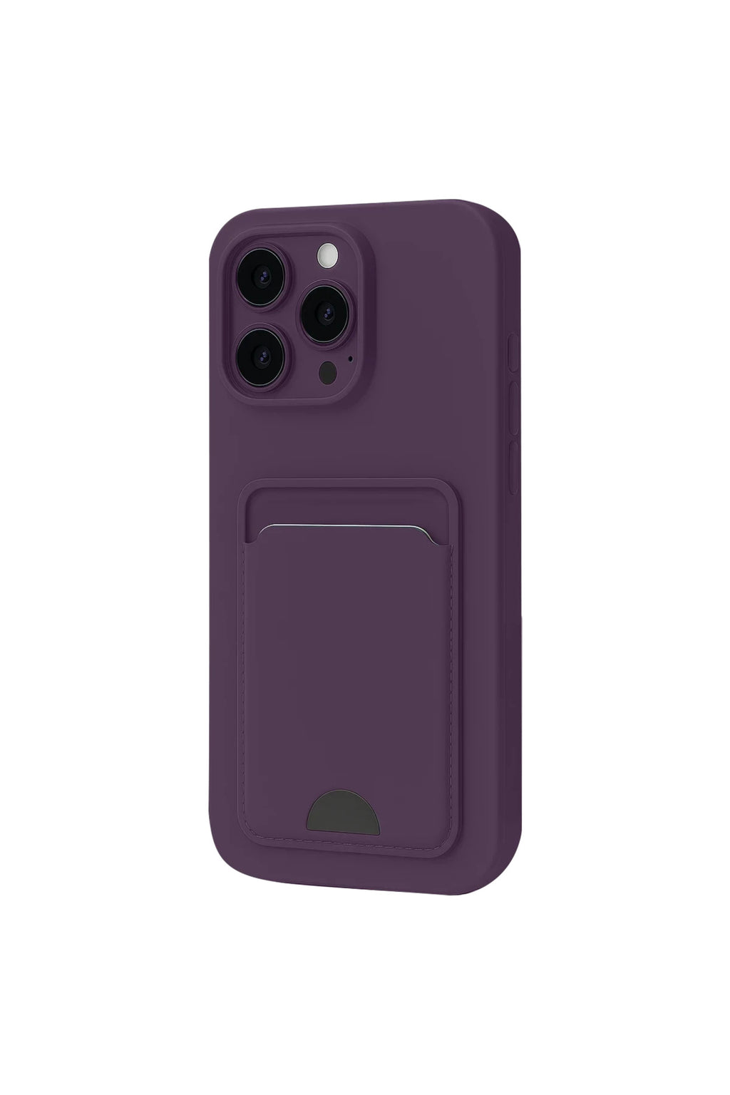 Apple iPhone 16 Plus Uyumlu Kılıf Kelvin Kartvizitli Silikon - Derin Mor