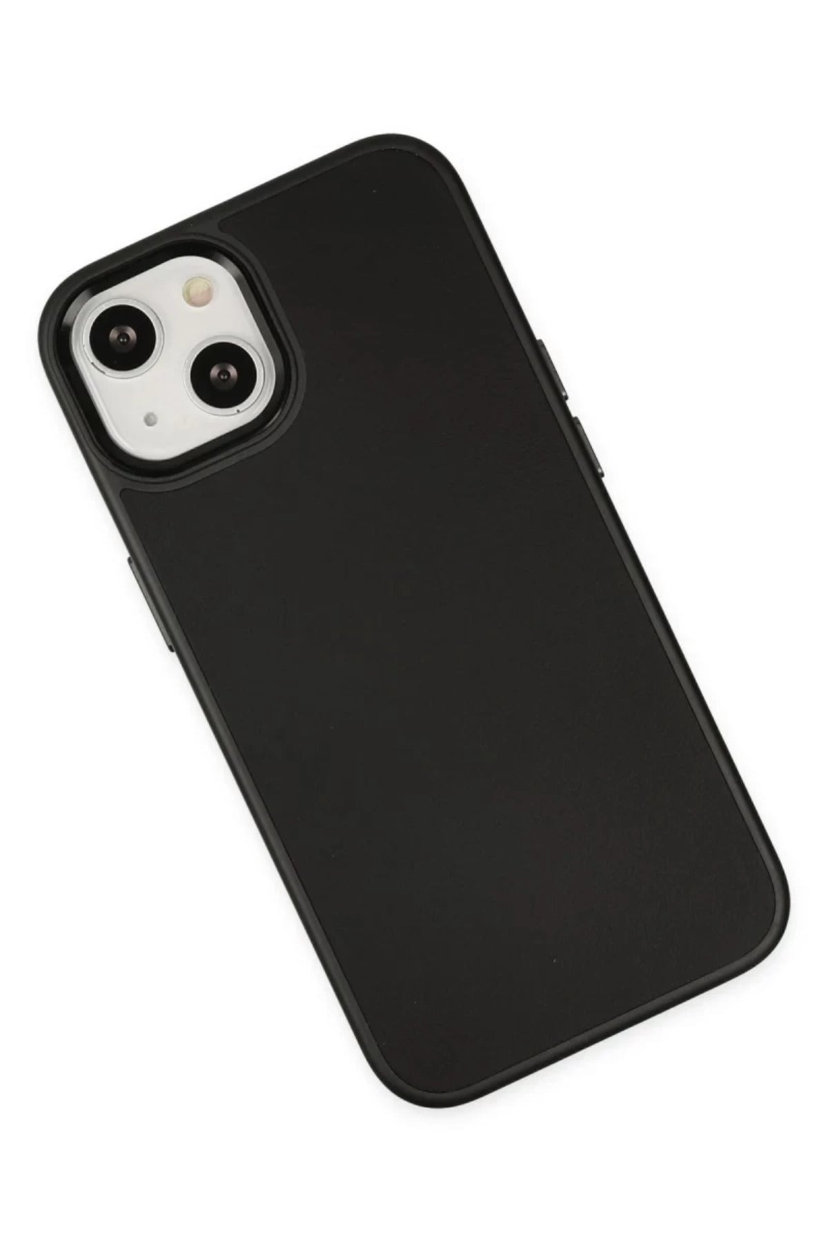 Apple iPhone 14 Plus Uyumlu Kılıf Asya Deri Silikon - Siyah