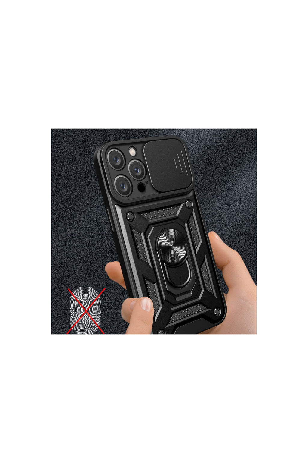 Apple iPhone 16 Pro Max Uyumlu Kılıf Pars Lens Yüzüklü Silikon - Kırmızı