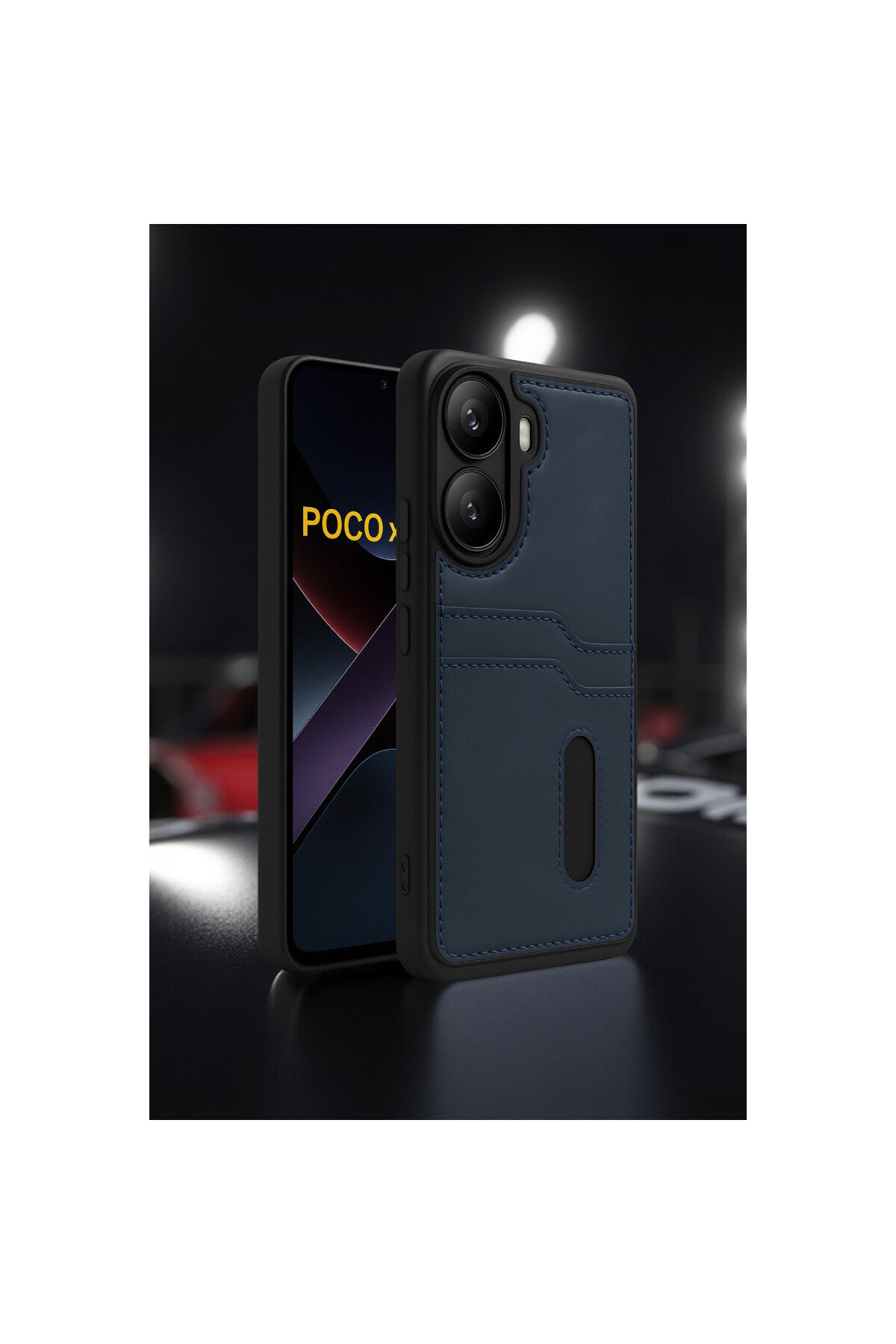 Xiaomi Poco X7 Pro Uyumlu Kılıf Sara Kartvizitli Deri Kılıf - Siyah