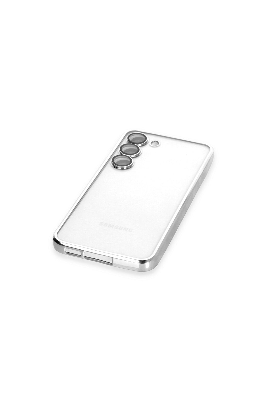 Samsung Galaxy S23 Plus Uyumlu Kılıf Lensli Silikon - Gümüş