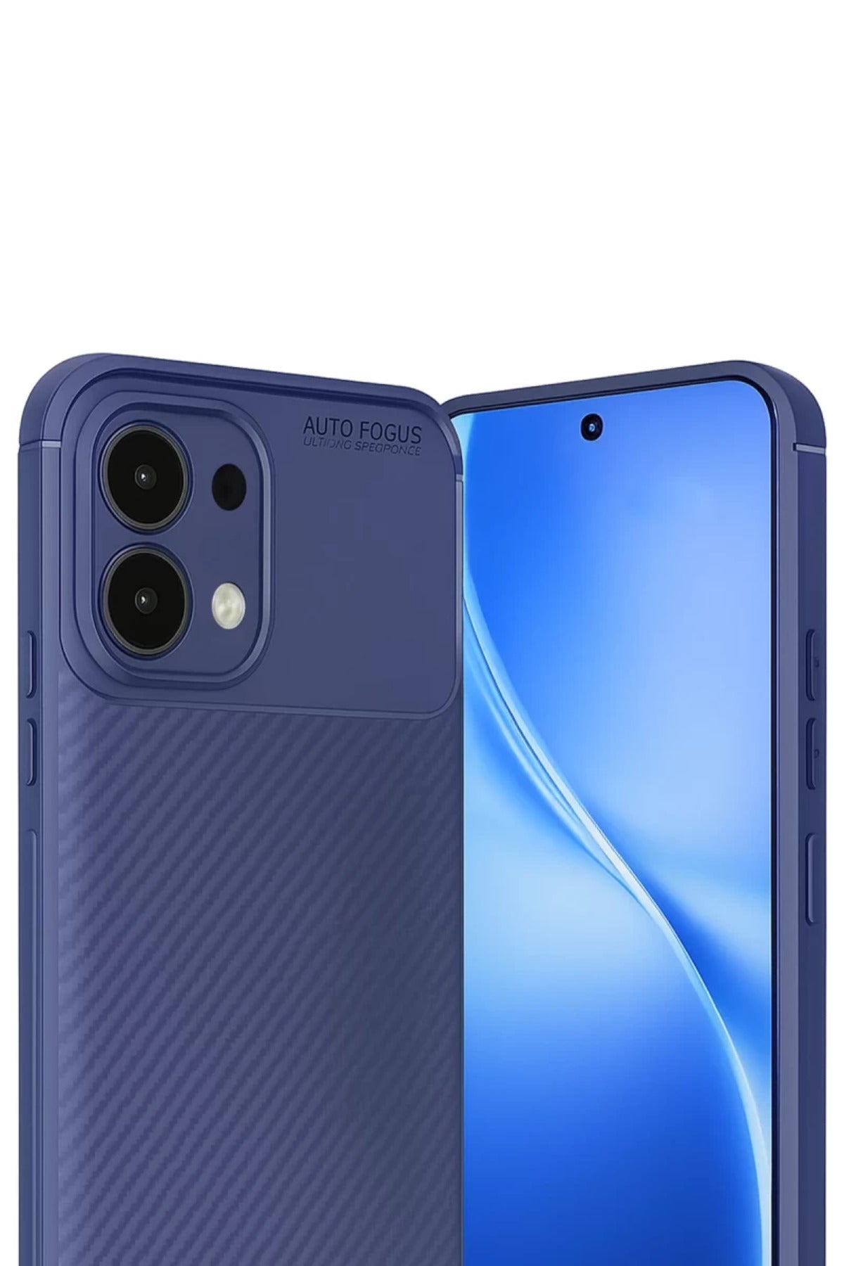 Oppo A6 Pro 4G Uyumlu Auto Focus Karbon Kapak - Lacivert