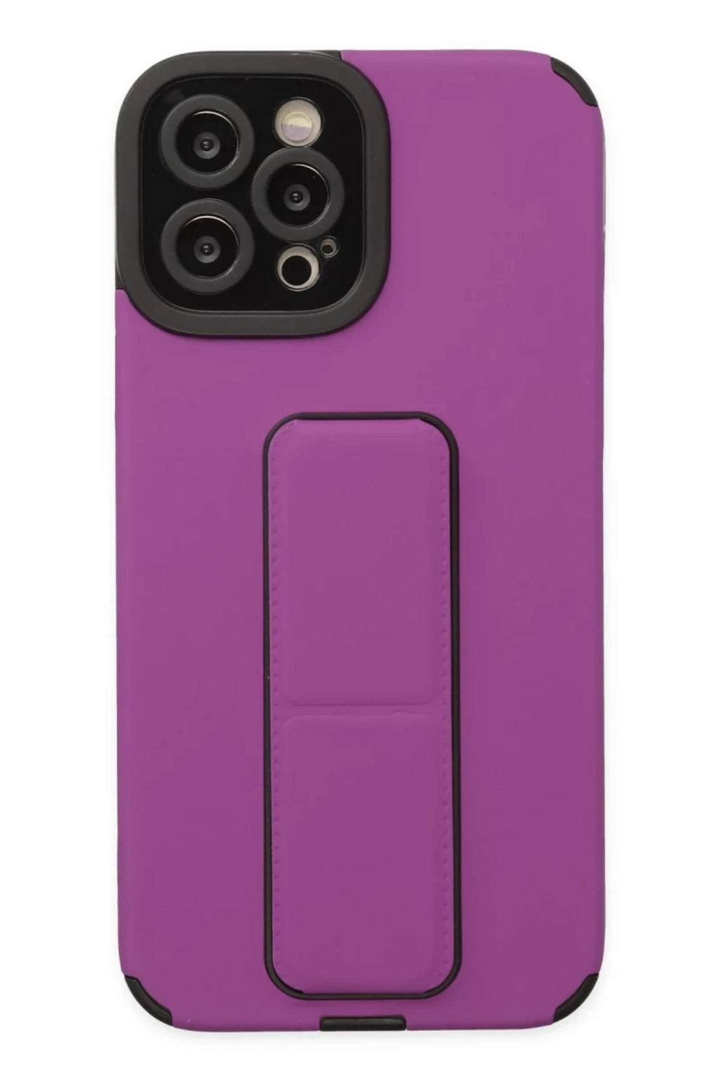 Apple iPhone 12 Pro Max Uyumlu Kılıf Mega Standlı Silikon - Mor