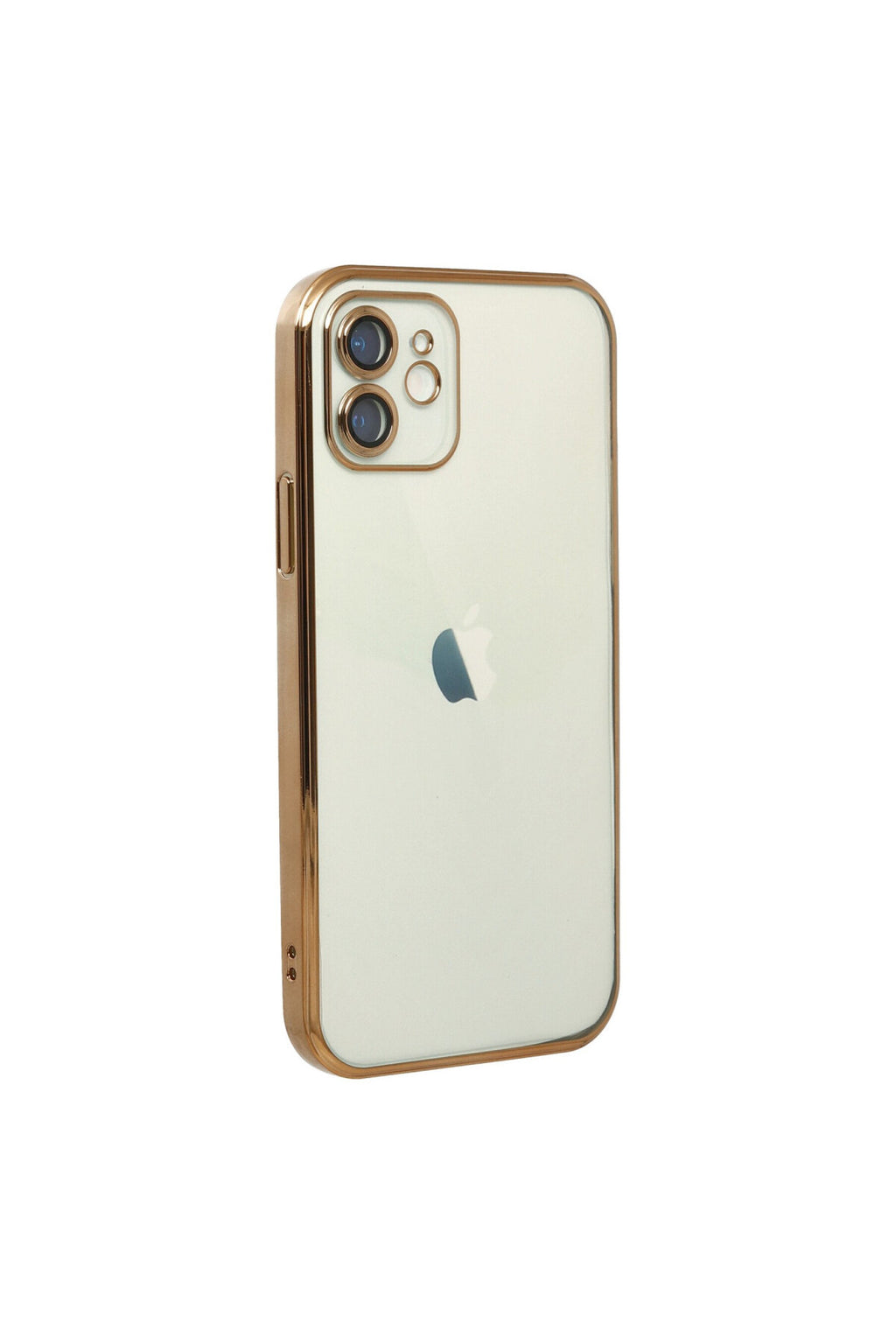 Apple iPhone 12 Uyumlu Kılıf Lensli Silikon - Gold
