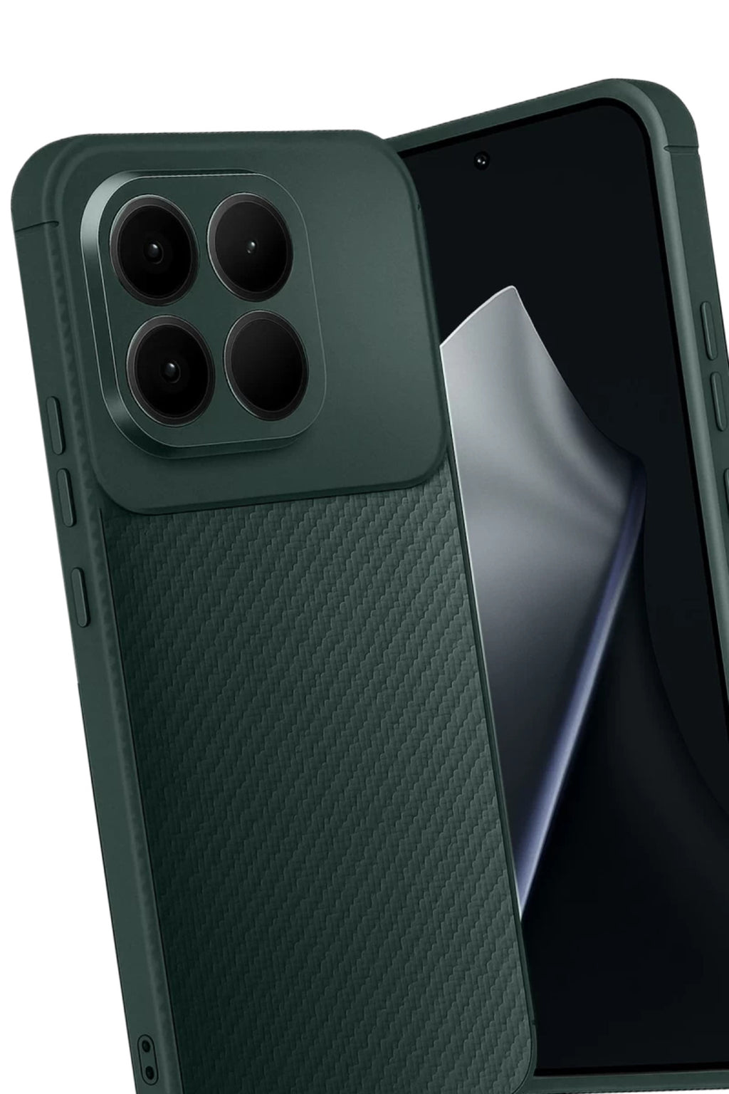 Xiaomi Mi 15T Uyumlu Auto Focus Karbon Kapak - Koyu Yeşil