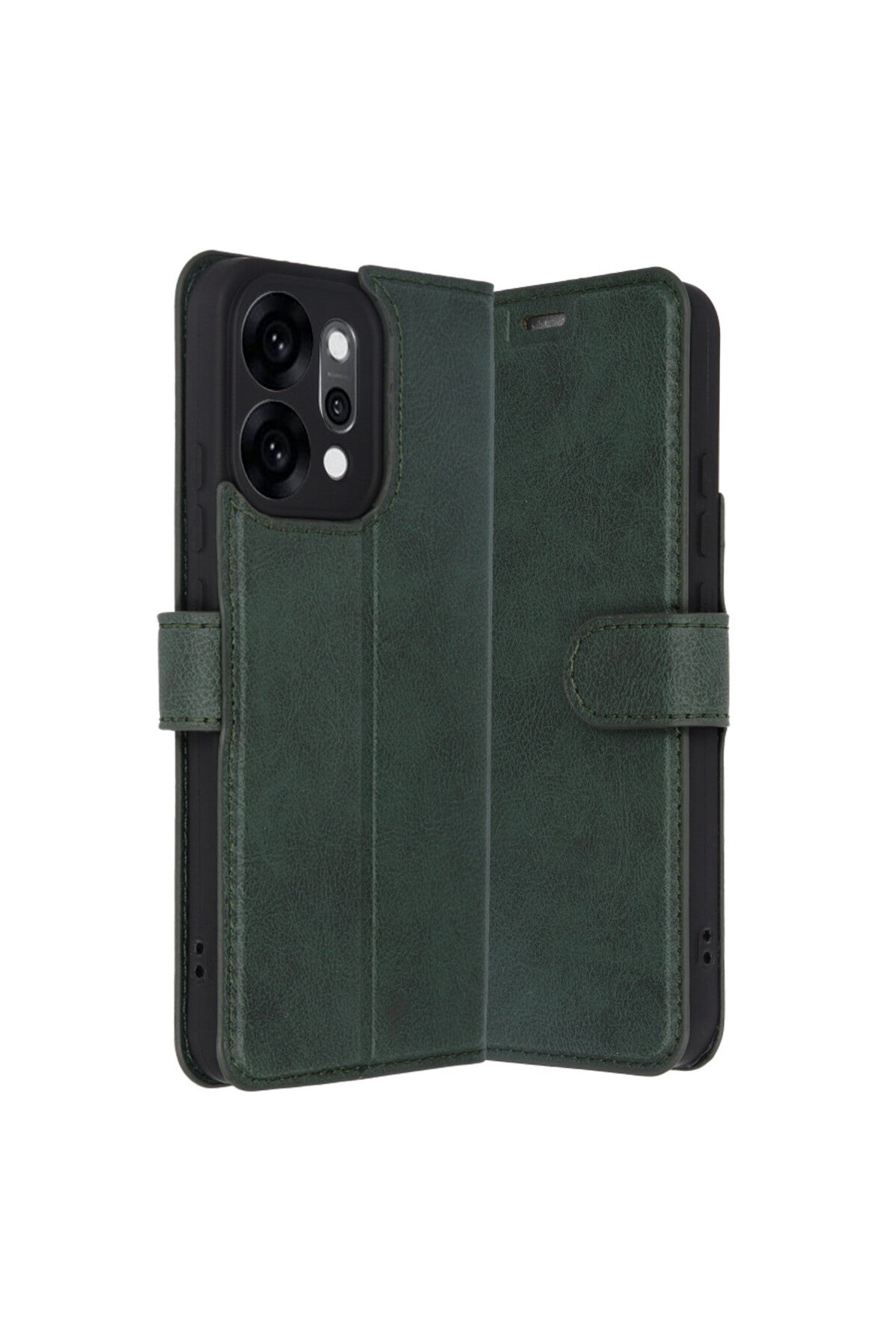 Oppo Reno 14 Uyumlu Trend S Plus Kapaklı Kılıf - Yeşil