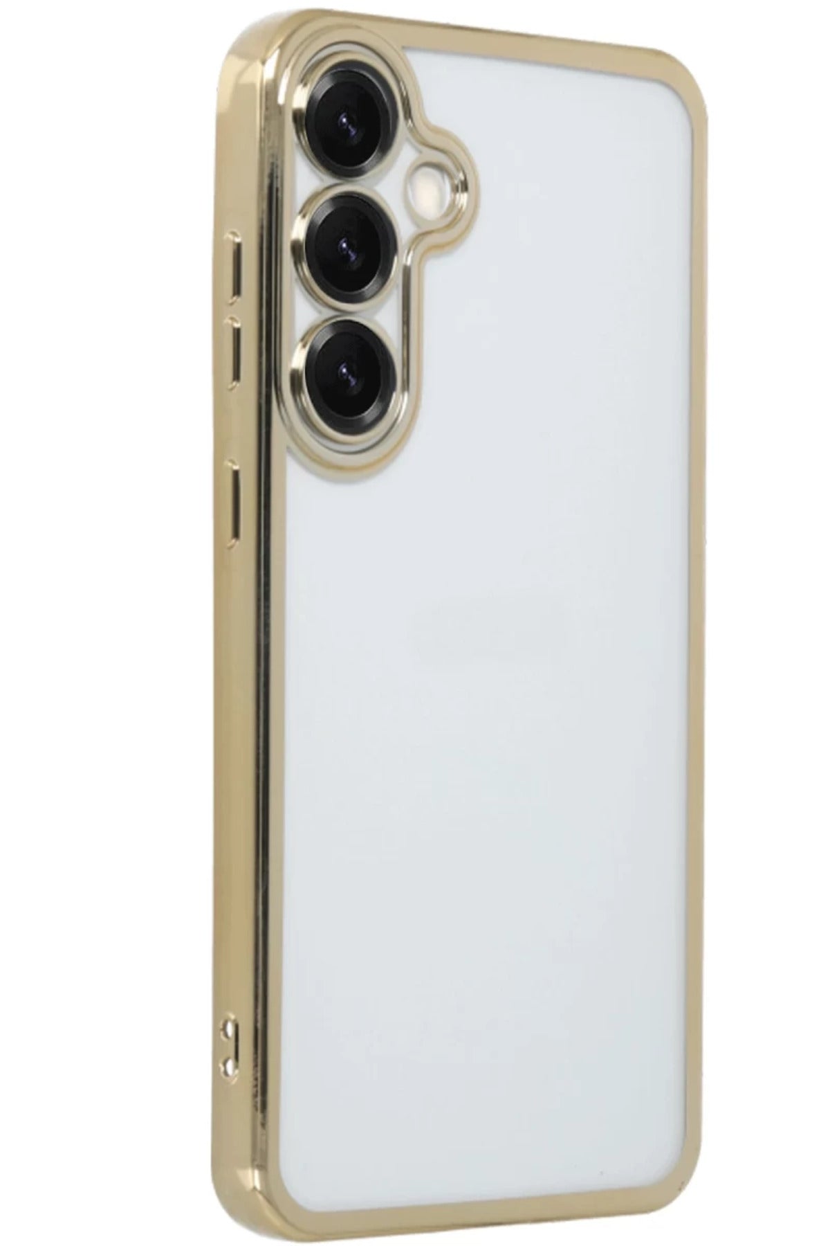 Samsung Galaxy S25 Plus Uyumlu Kılıf Lensli Silikon - Gold