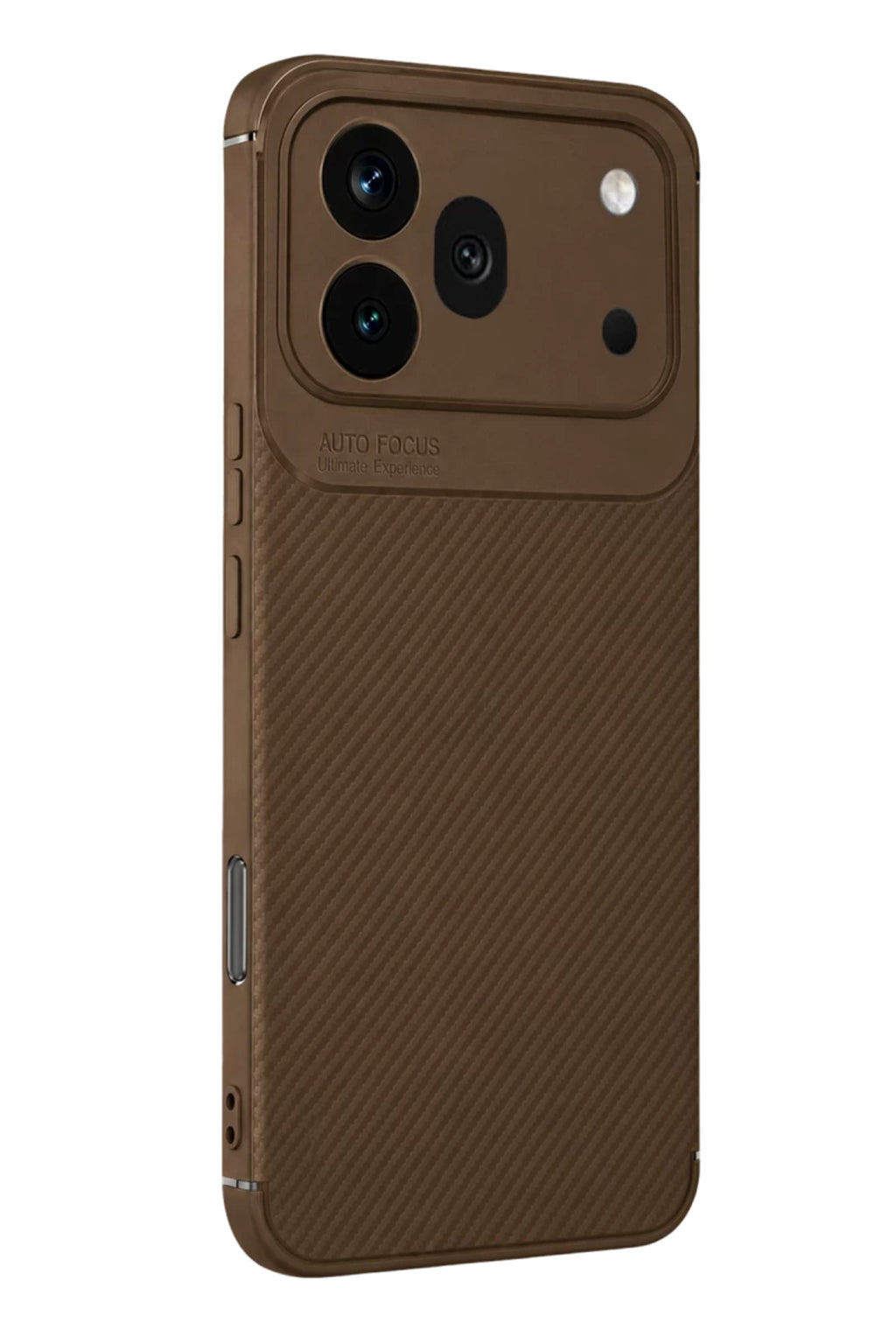 Huawei Honor 600 Pro Uyumlu Auto Focus Karbon Kapak - Kahverengi