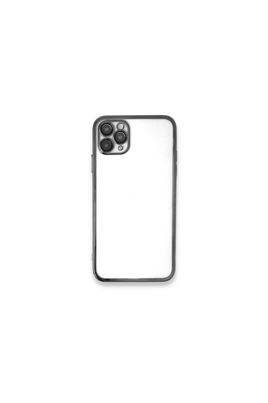Apple iPhone 11 Pro Uyumlu Kılıf Lensli Silikon - Gümüş