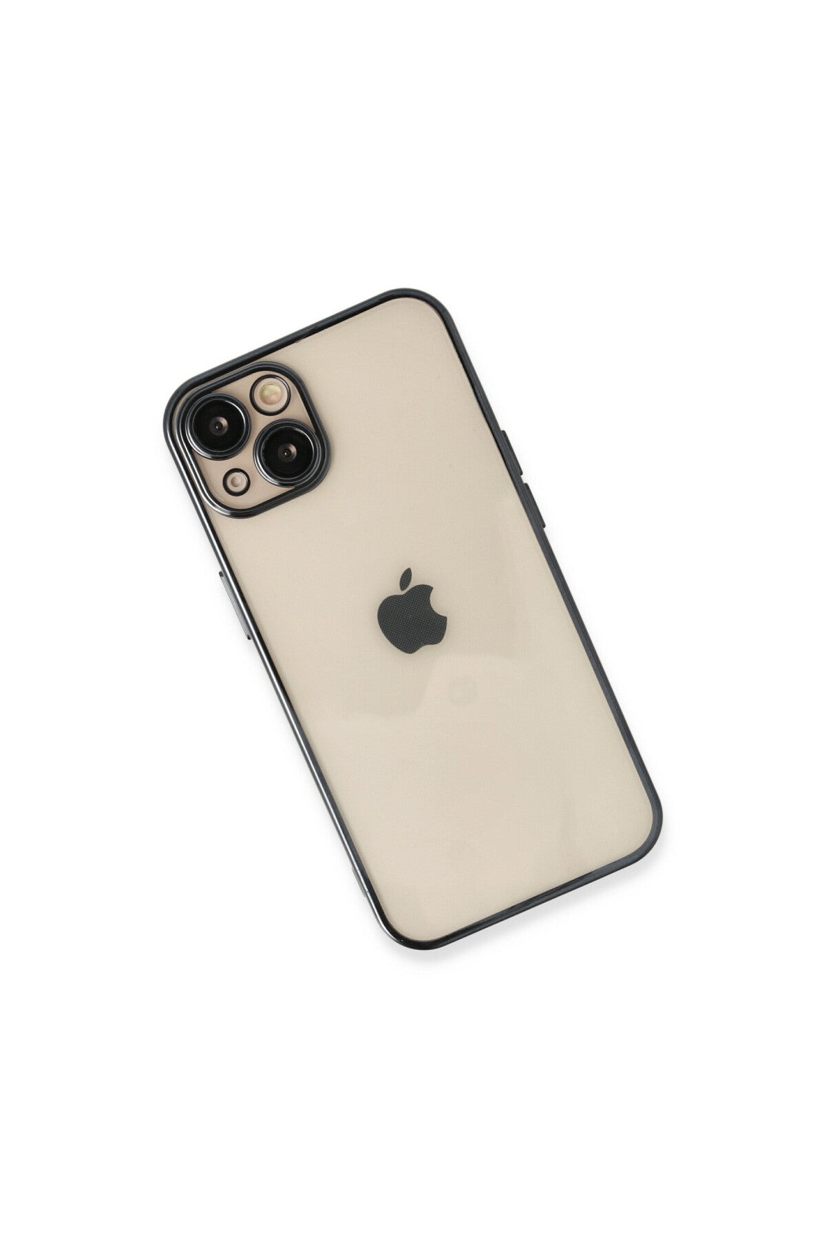 Apple iPhone 14 Plus Uyumlu Kılıf Lensli Silikon - Siyah