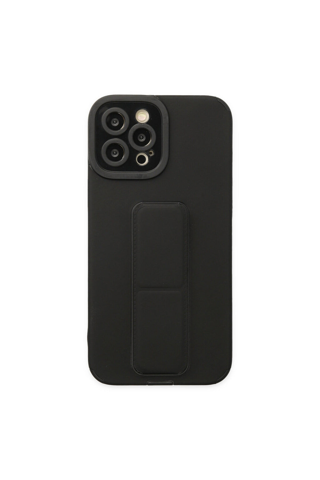Apple iPhone 12 Pro Max Uyumlu Kılıf Mega Standlı Silikon - Siyah