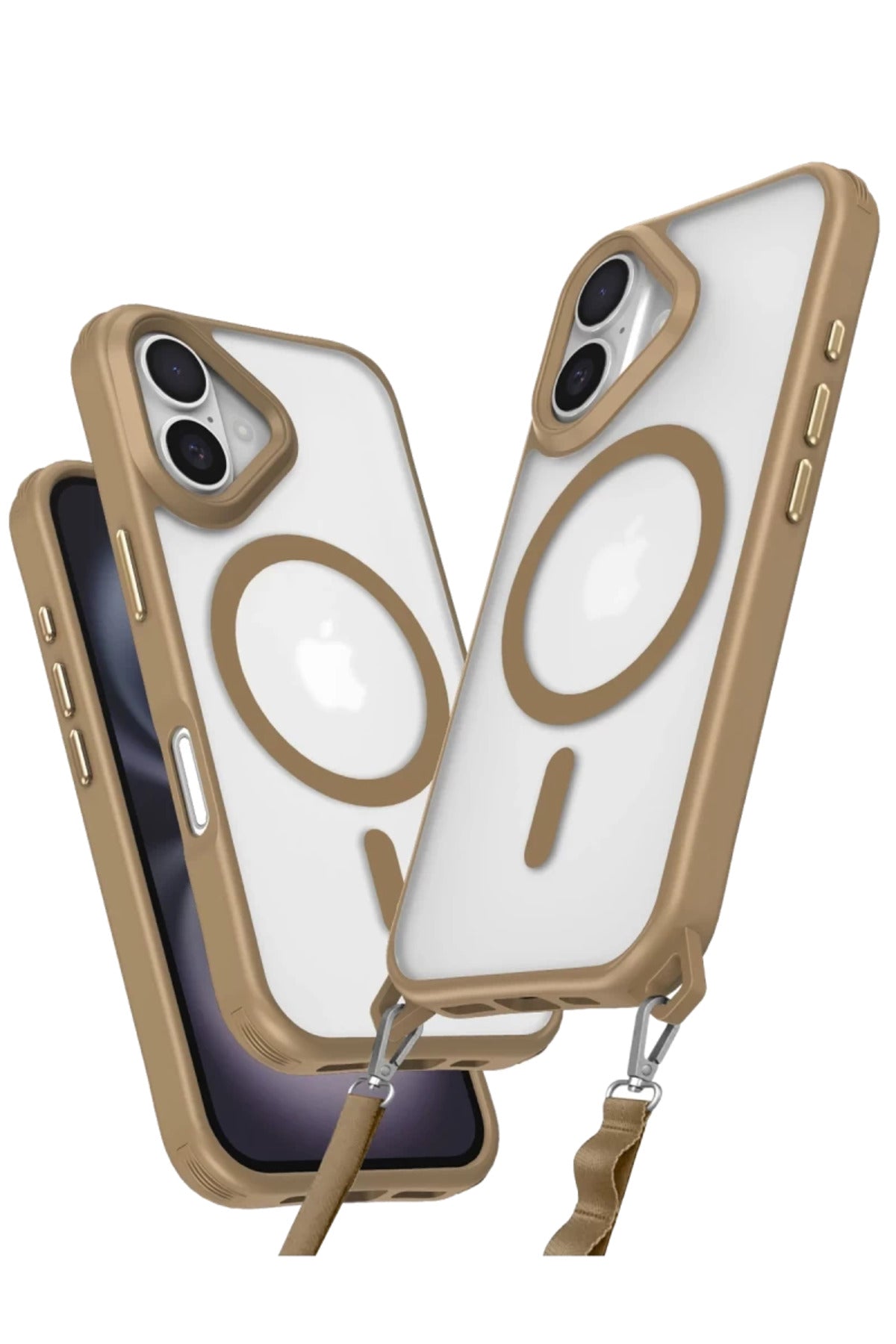 Apple iPhone 16 Uyumlu Kılıf Enka Magsafe Silikon Kılıf - Desert