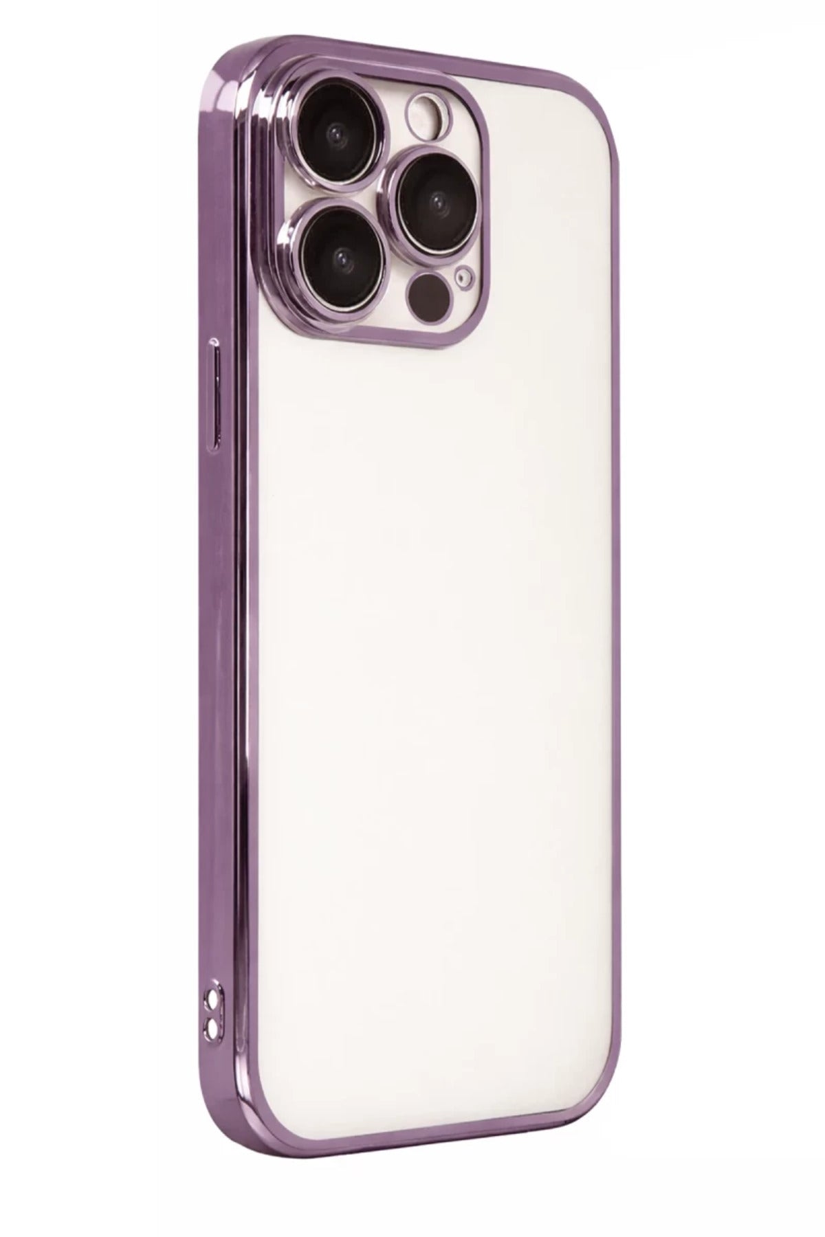 Apple iPhone 15 Pro Max Uyumlu Lensli Silikon - Mor