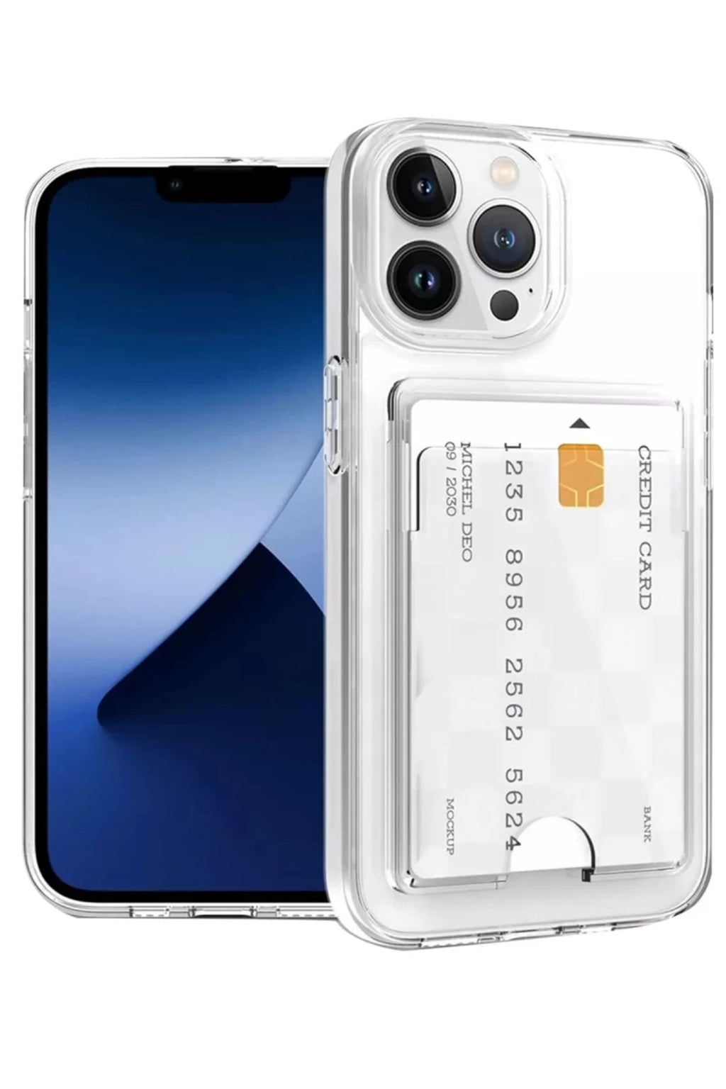 Apple iPhone 14 Pro Max Uyumlu Kılıf Kart Şeffaf Silikon - Şeffaf