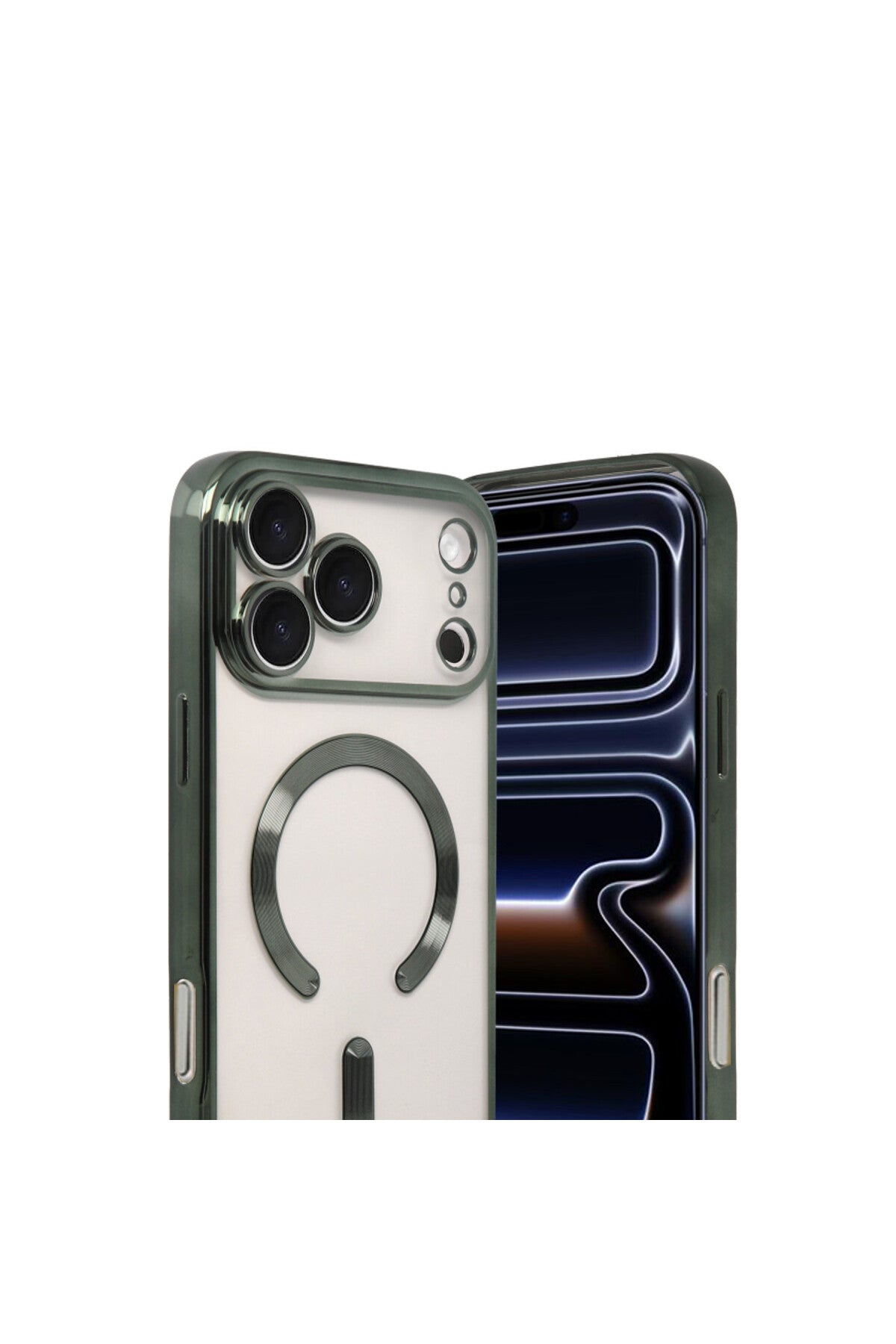 Apple iPhone 17 Pro Max Uyumlu Kross Magneticsafe Kapak - Koyu Yeşil