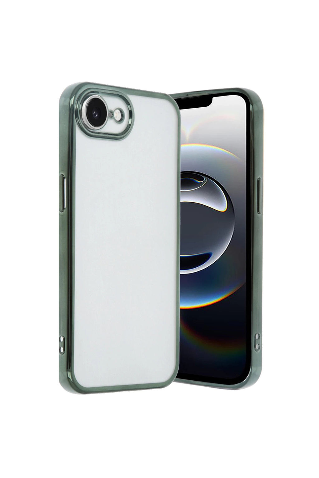 Apple iPhone 16E Uyumlu Kılıf Lensli Silikon - Yeşil