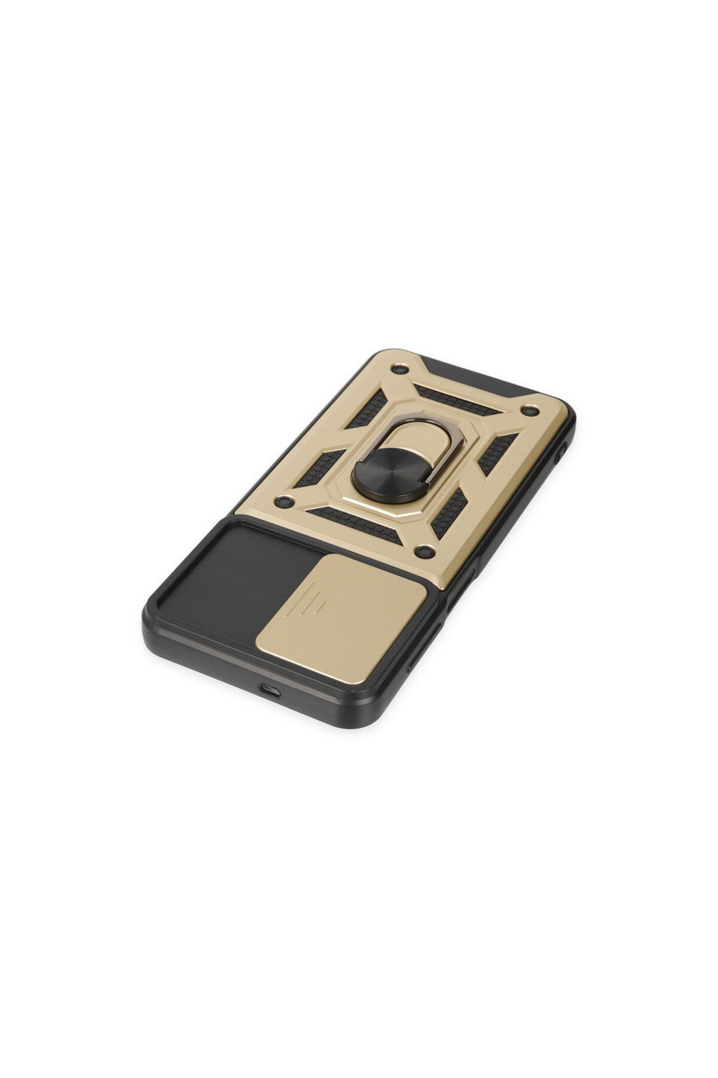 Samsung Galaxy A04S Uyumlu Kılıf Pars Lens Yüzüklü Silikon - Gold