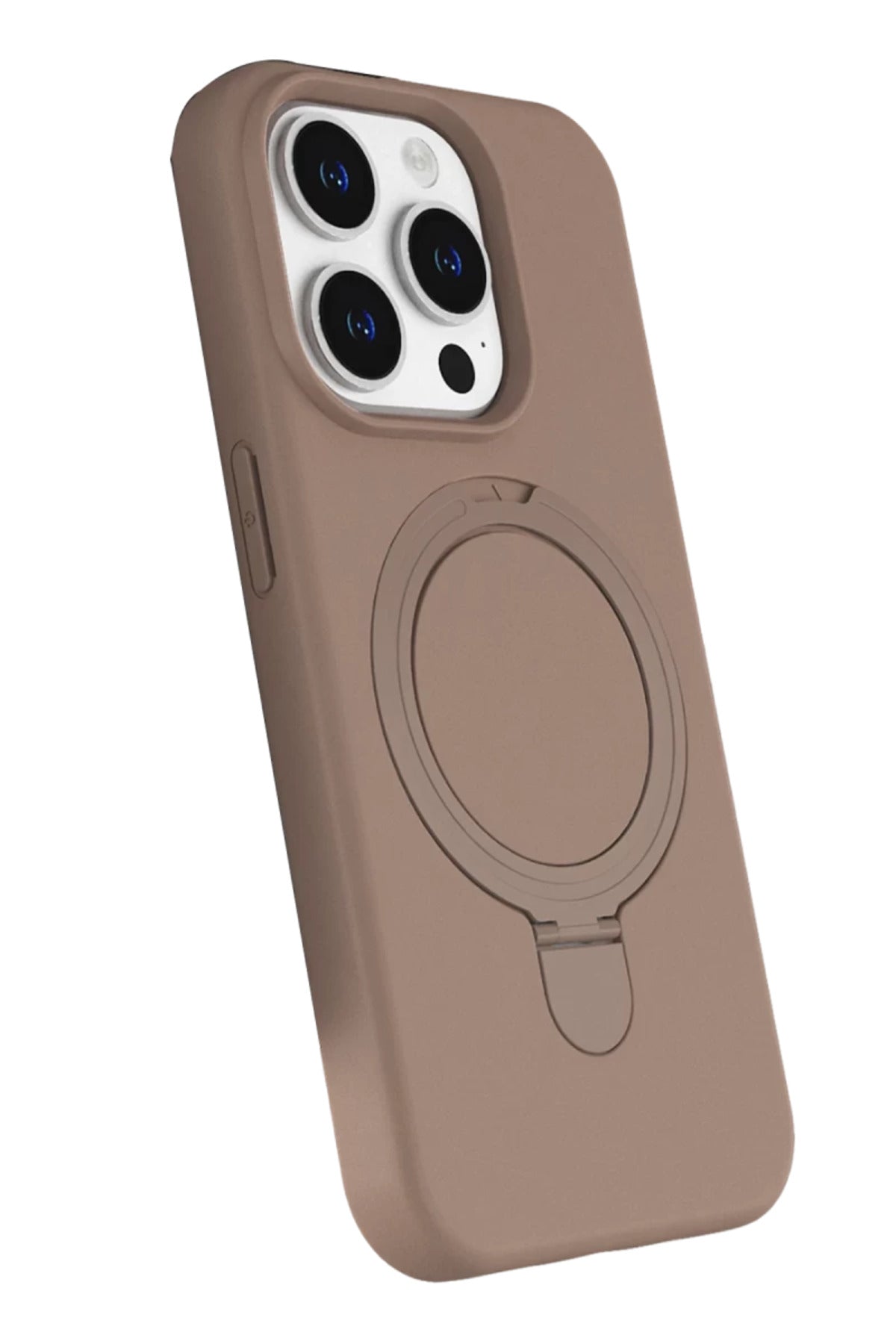 Apple iPhone 15 Pro Max Uyumlu Regal Magsafe Standlı Kapak - Çöl Titanyum