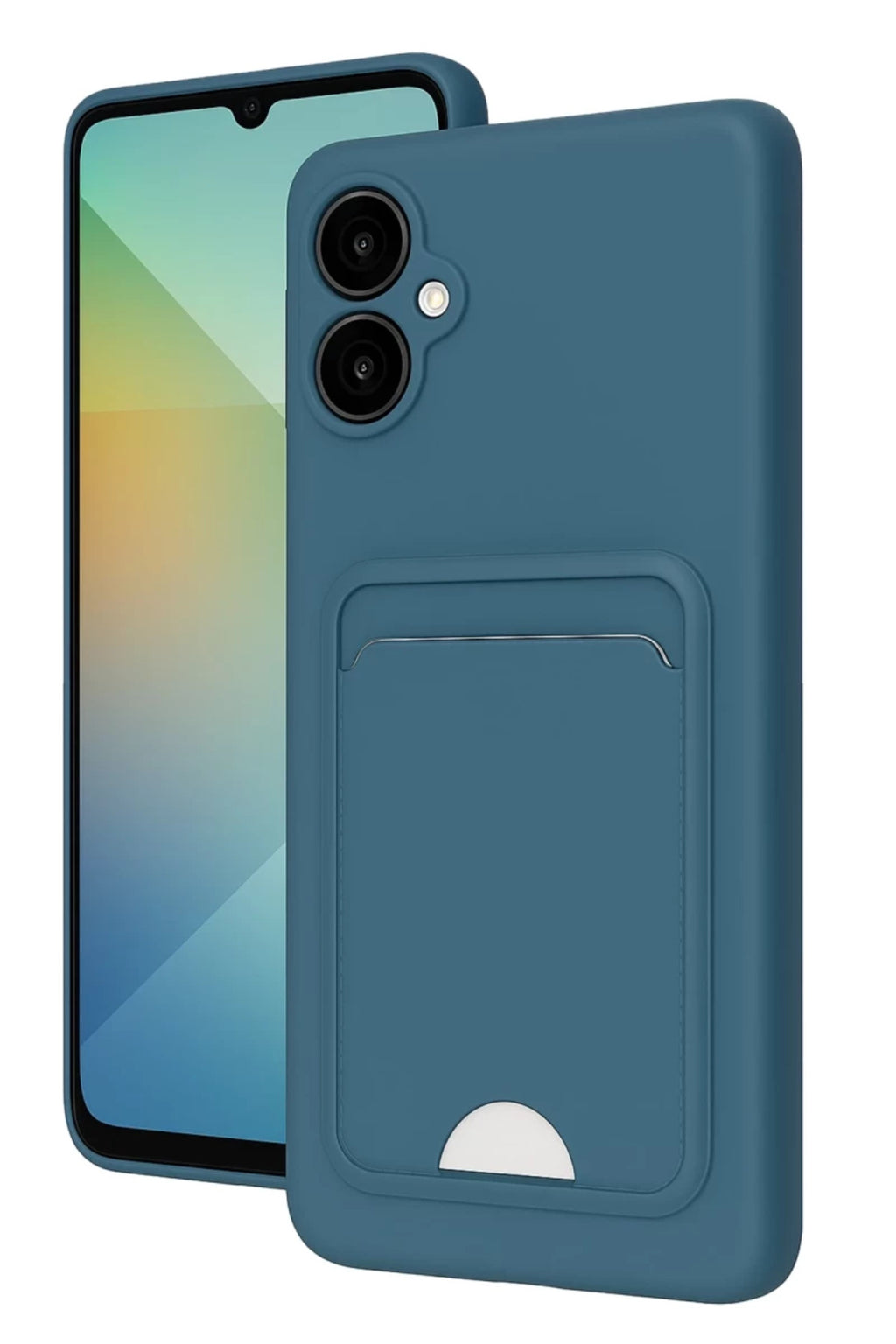 Samsung Galaxy A06 Uyumlu Kılıf Kelvin Kartvizitli Silikon - Mavi